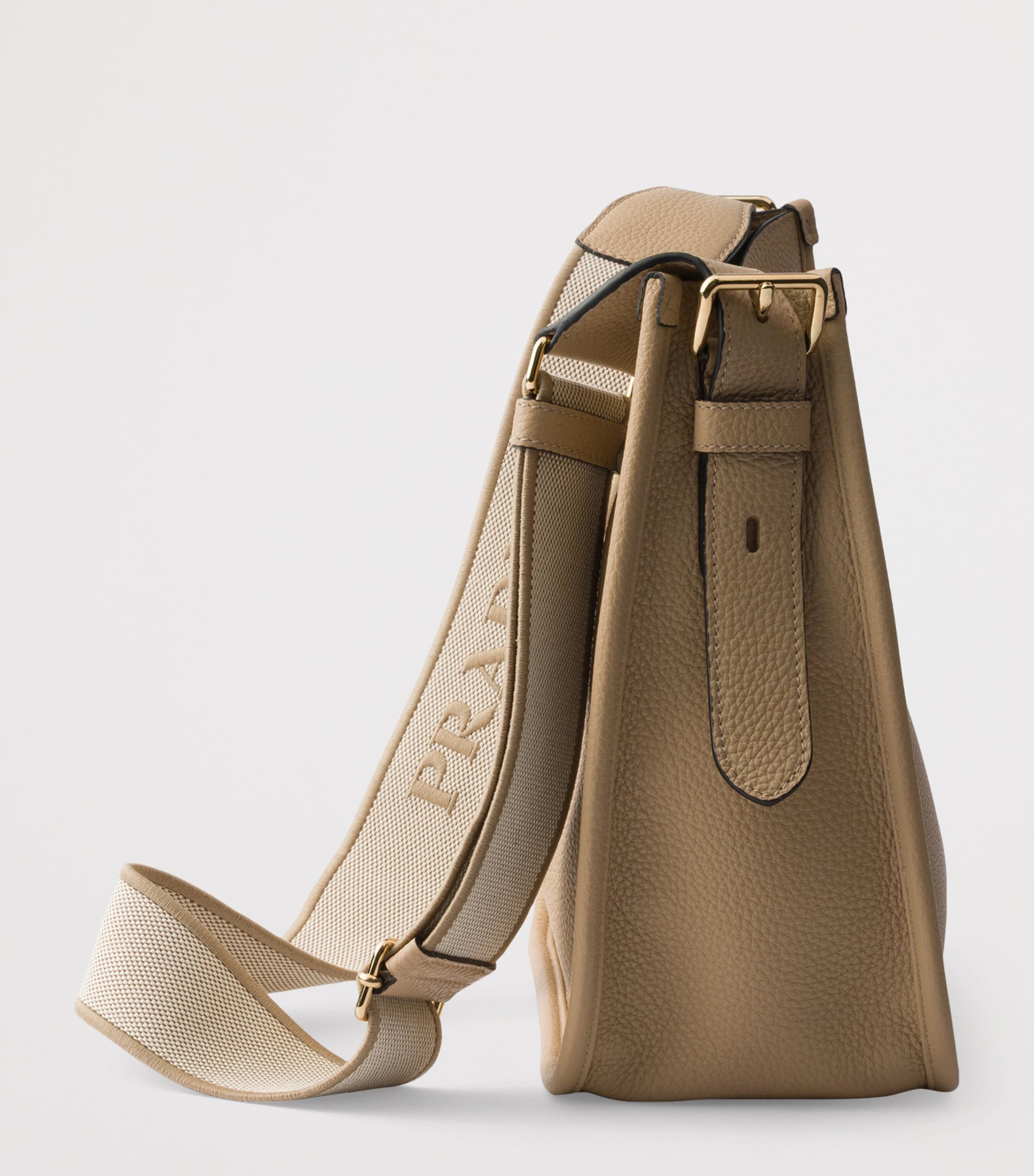 Prada Medium Leather Shoulder Bag Neutral Image 7