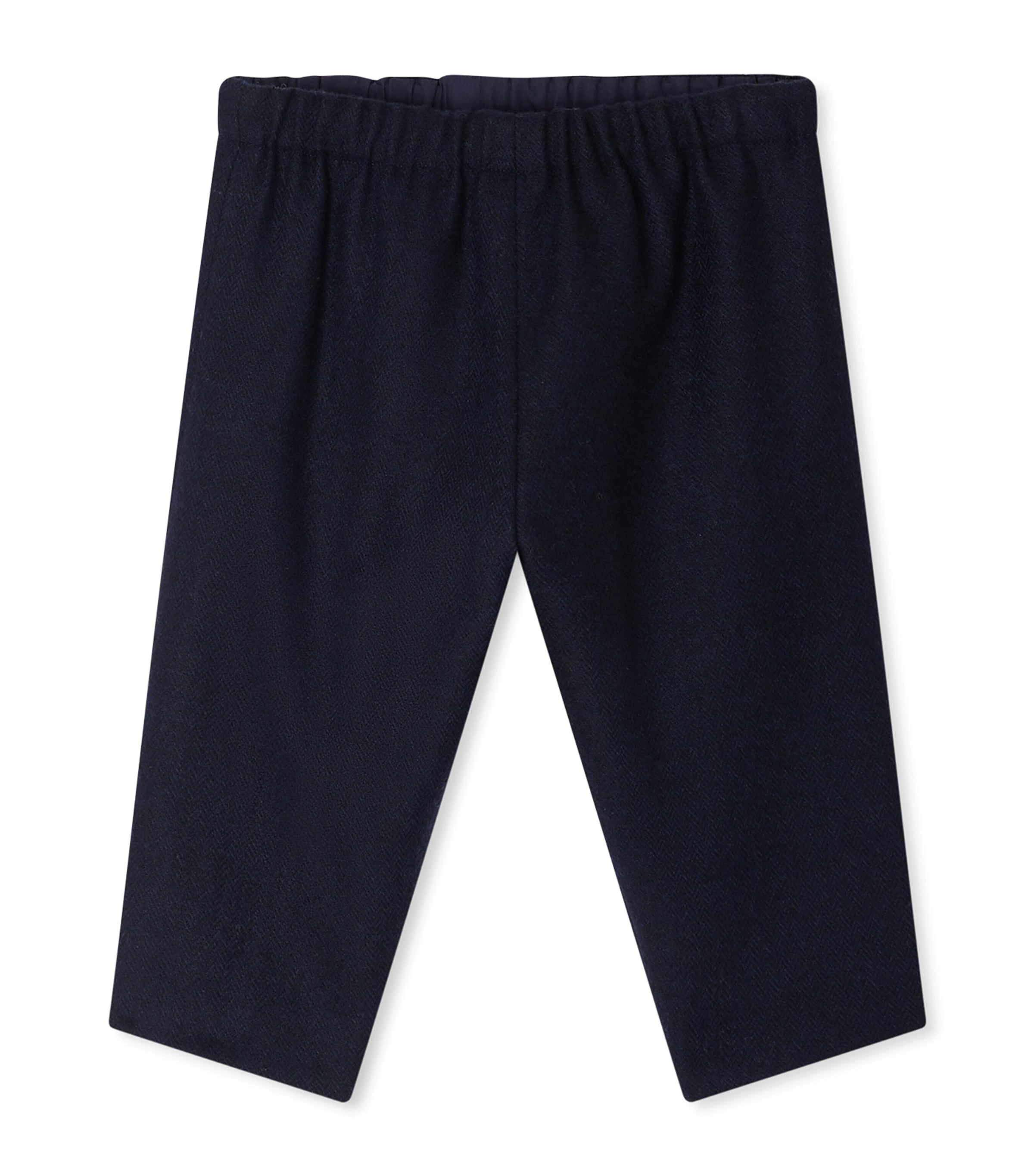 Bonpoint Wool-blend Tweed Elasticated Trousers In Blue