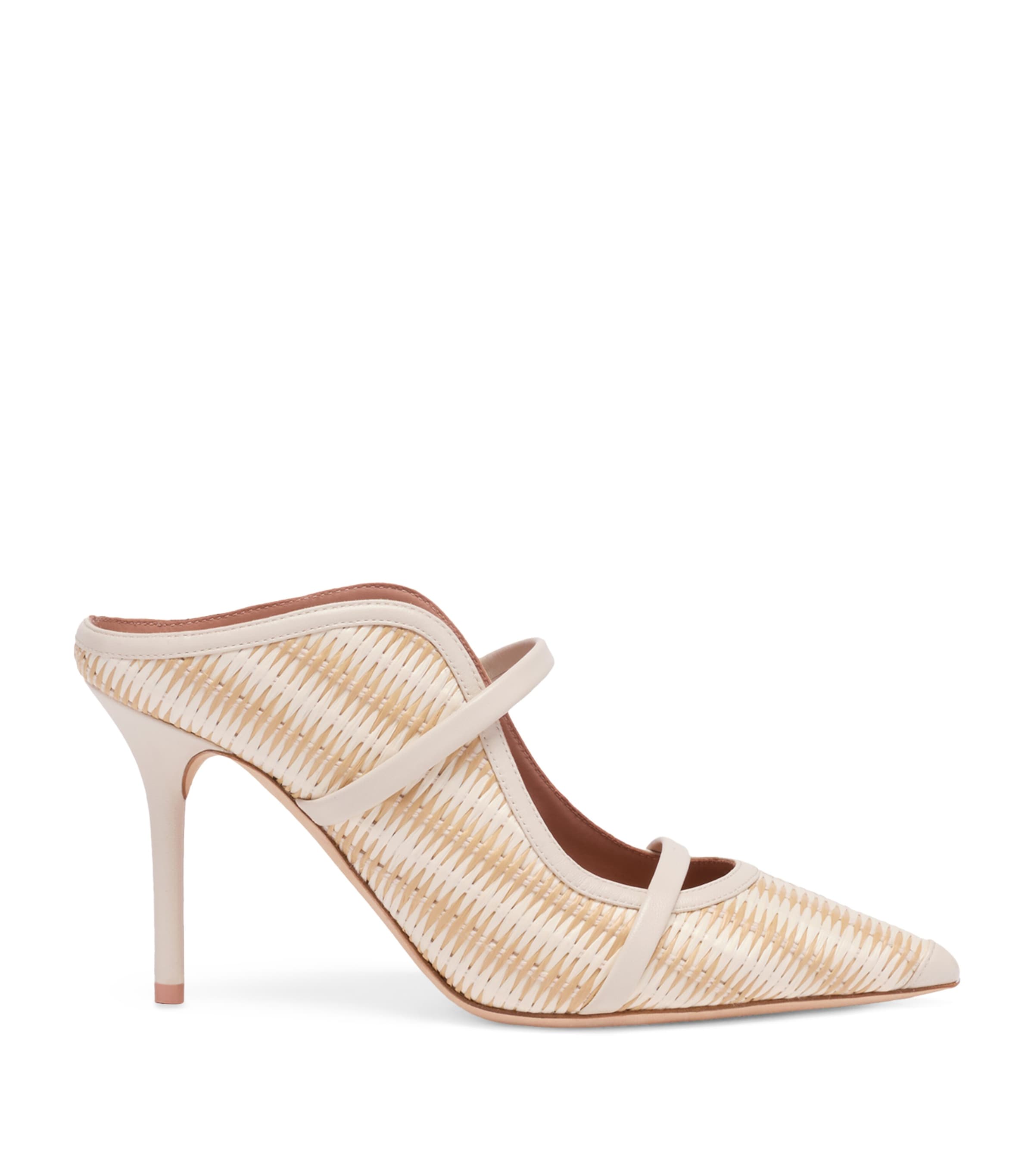Malone Souliers Raffia Maureen Heeled Mules 85 Cream Image 1