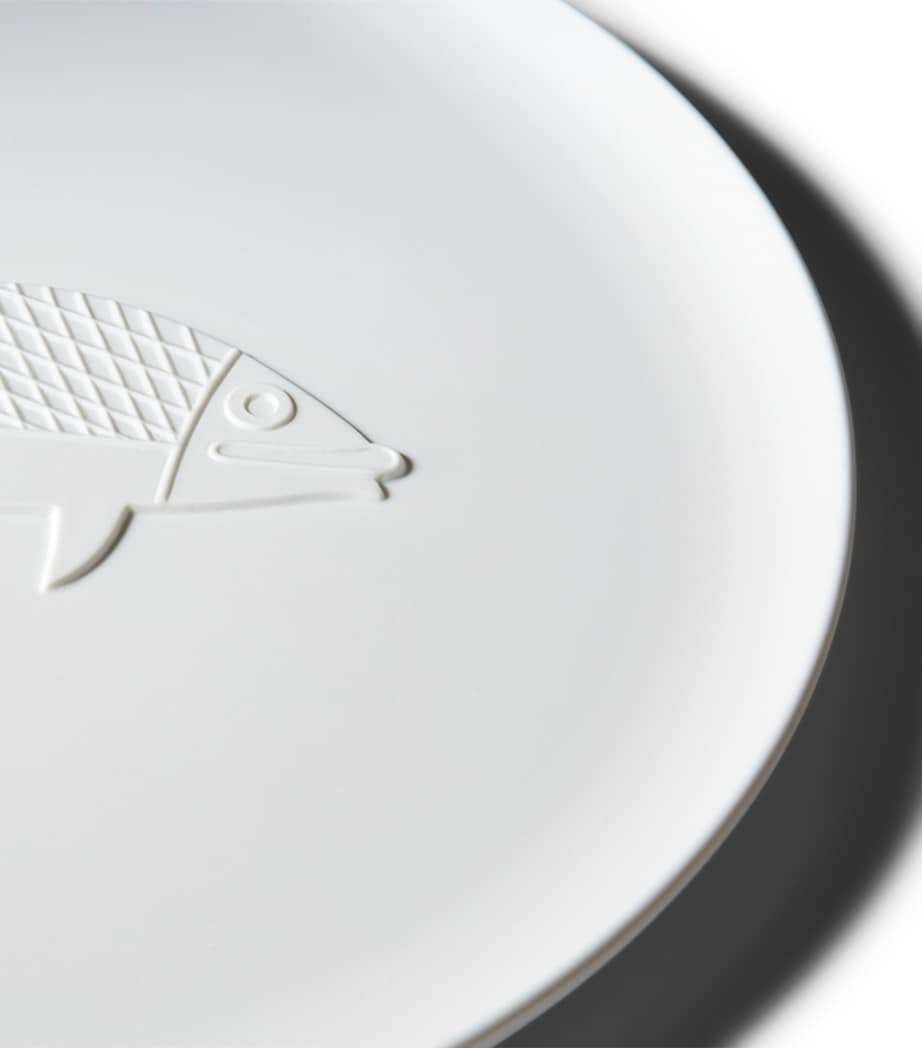 Cassina x Ginori 1735 Le Corbusier Collection Chandigarh Poisson Round Tray (35cm) WHITE Image 2