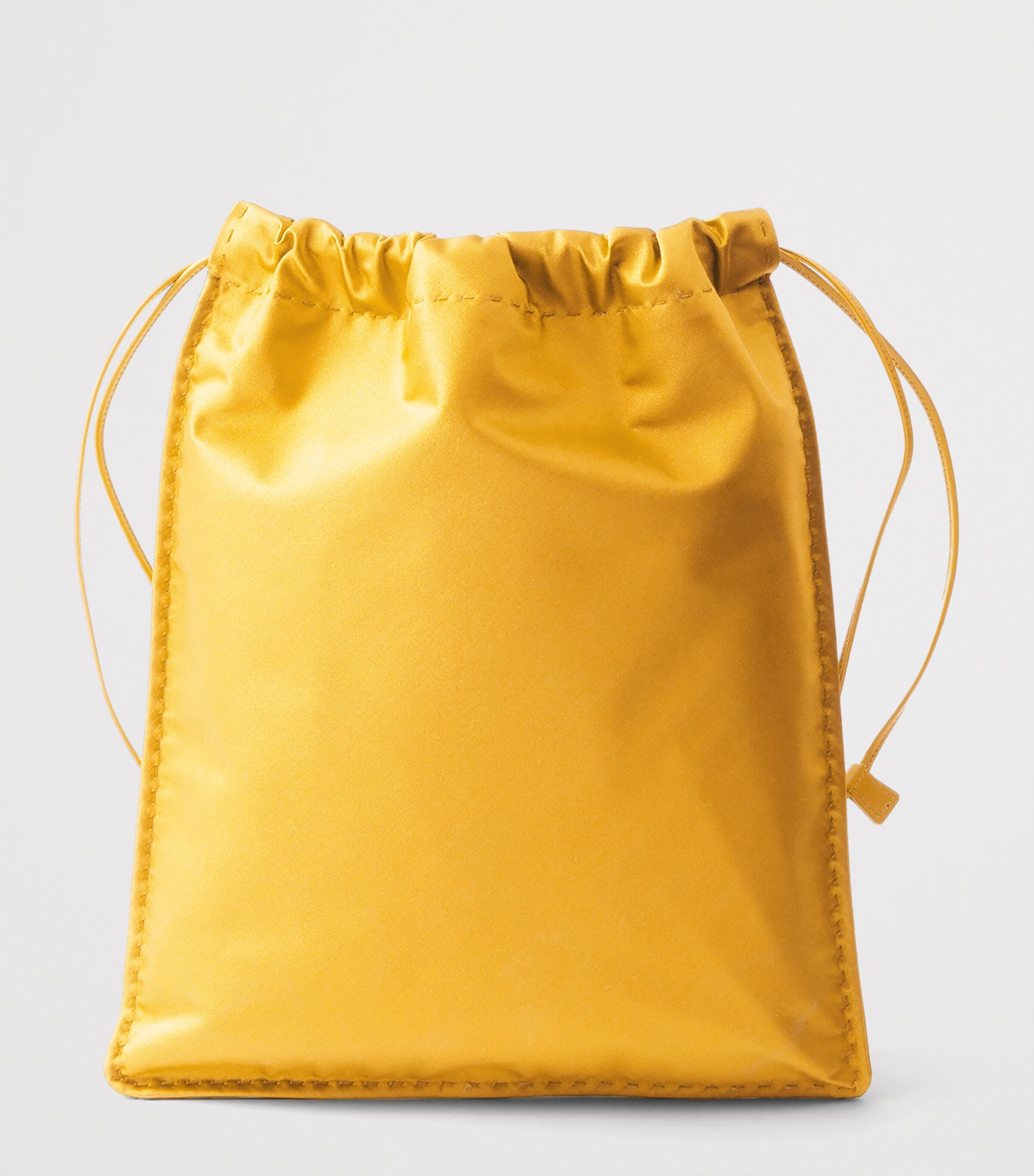 Prada Silk Duchesse Drawstring Wish Pouch Yellow Image 2