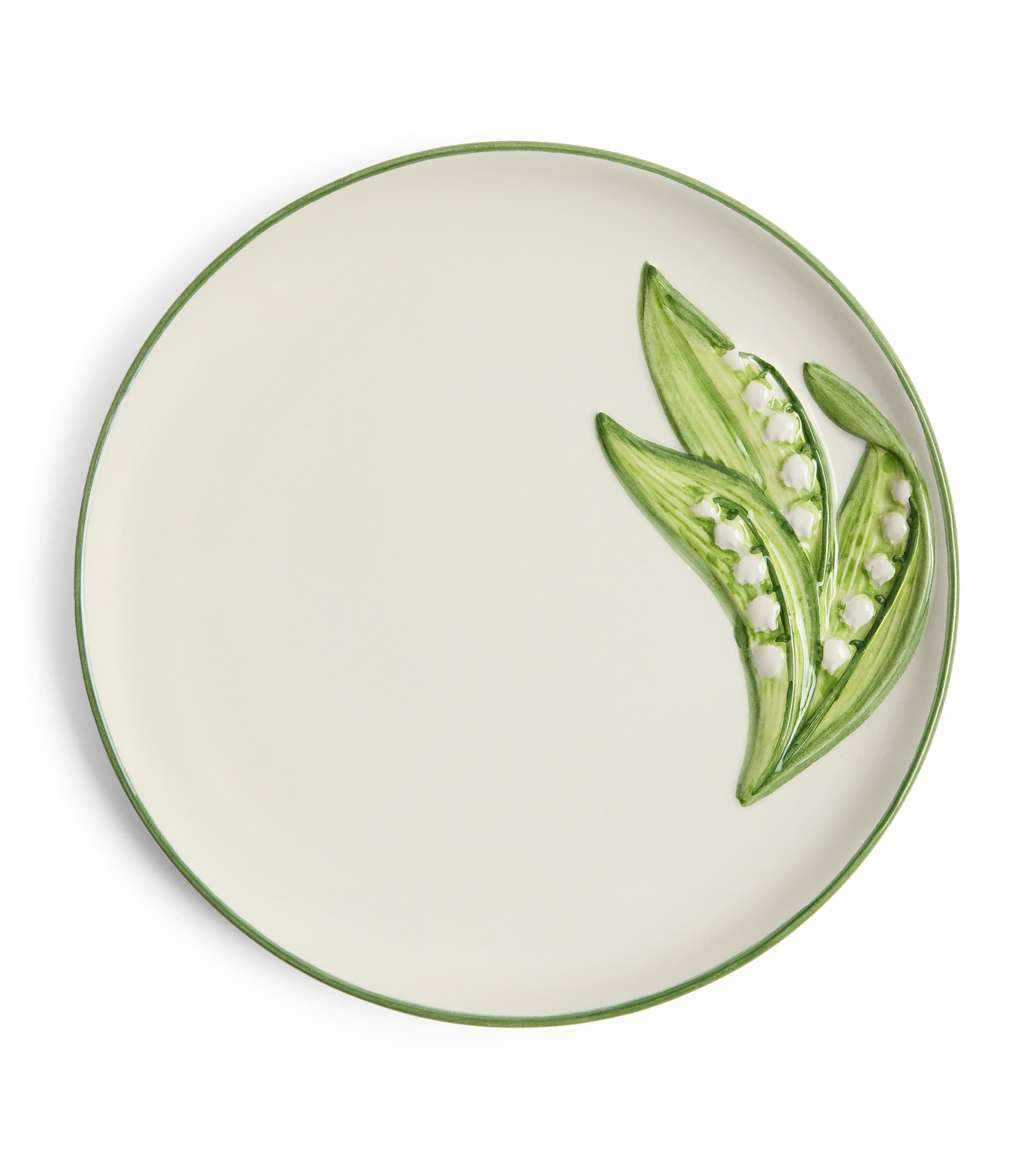 Lilly Of The Valley Dessert Plate (21cm) WHITE/GREEN Image 1