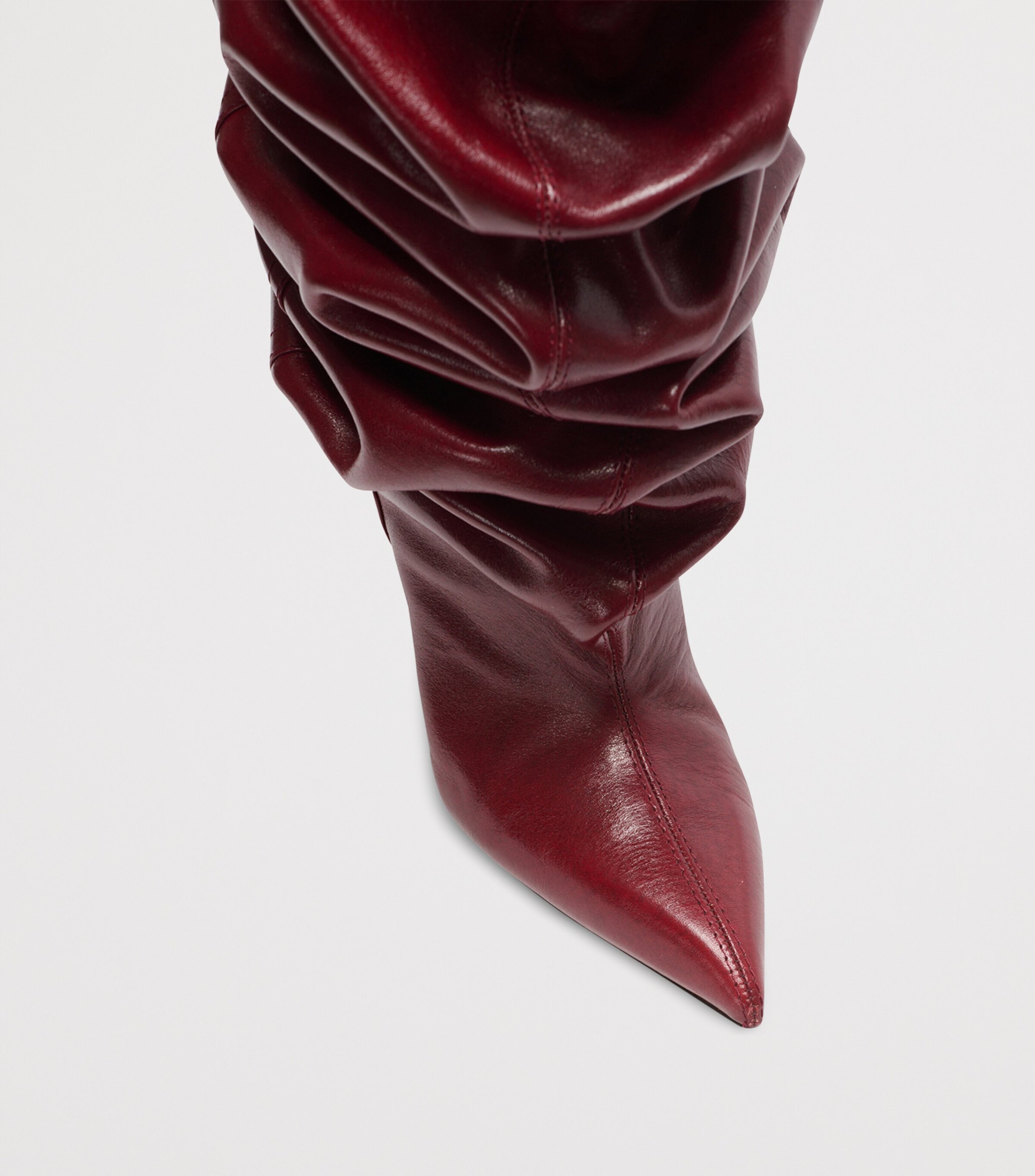 Leather Wedge Over-The-Knee Boots 95 3AR AUBERGINE Image 6