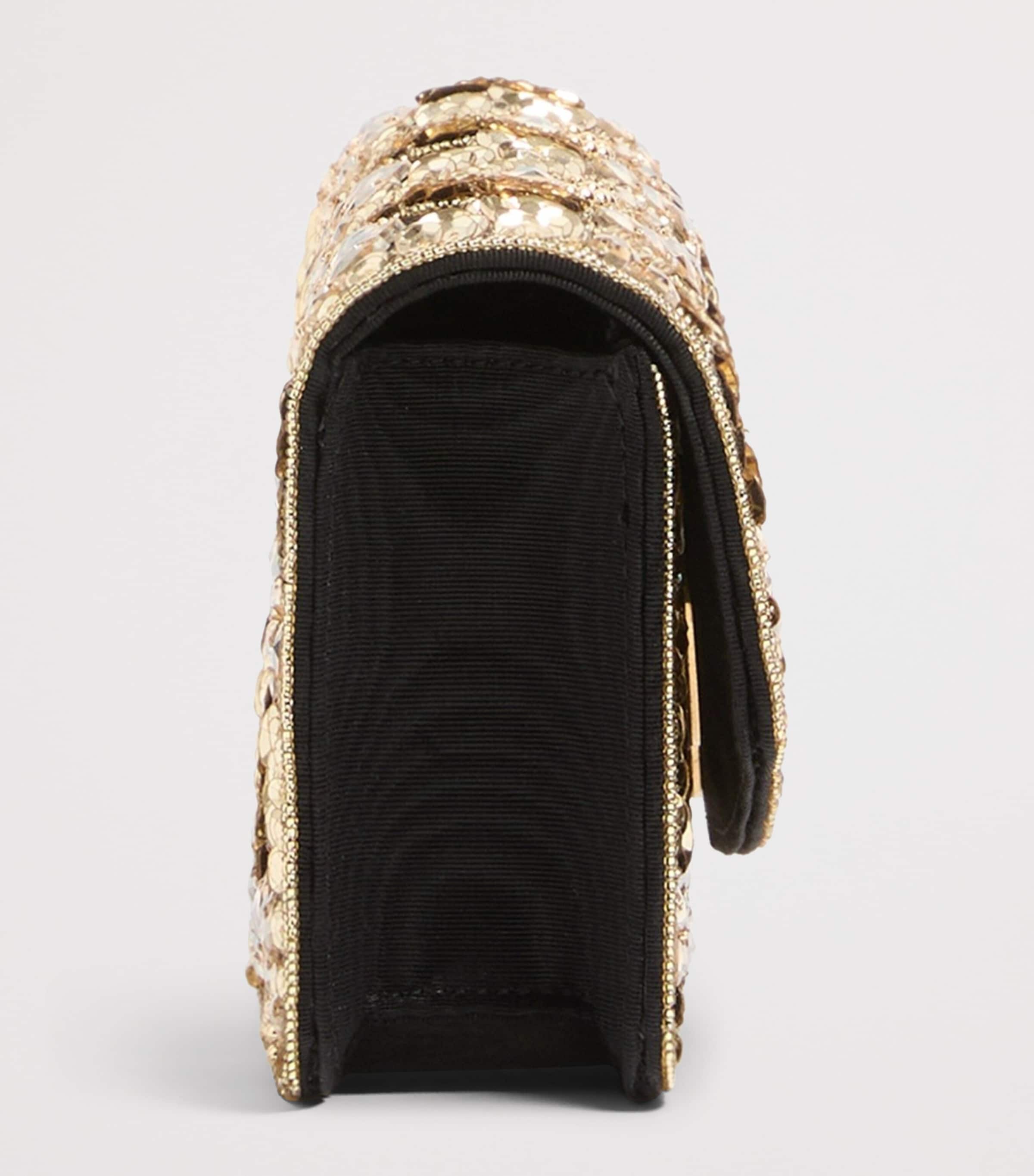 Valentino Garavani Small Embellished Vain Clutch Bag Image 3