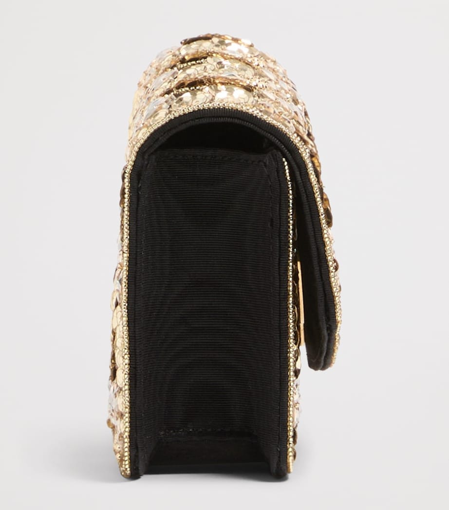 Valentino Garavani Small Embellished Vain Clutch Bag Image 3