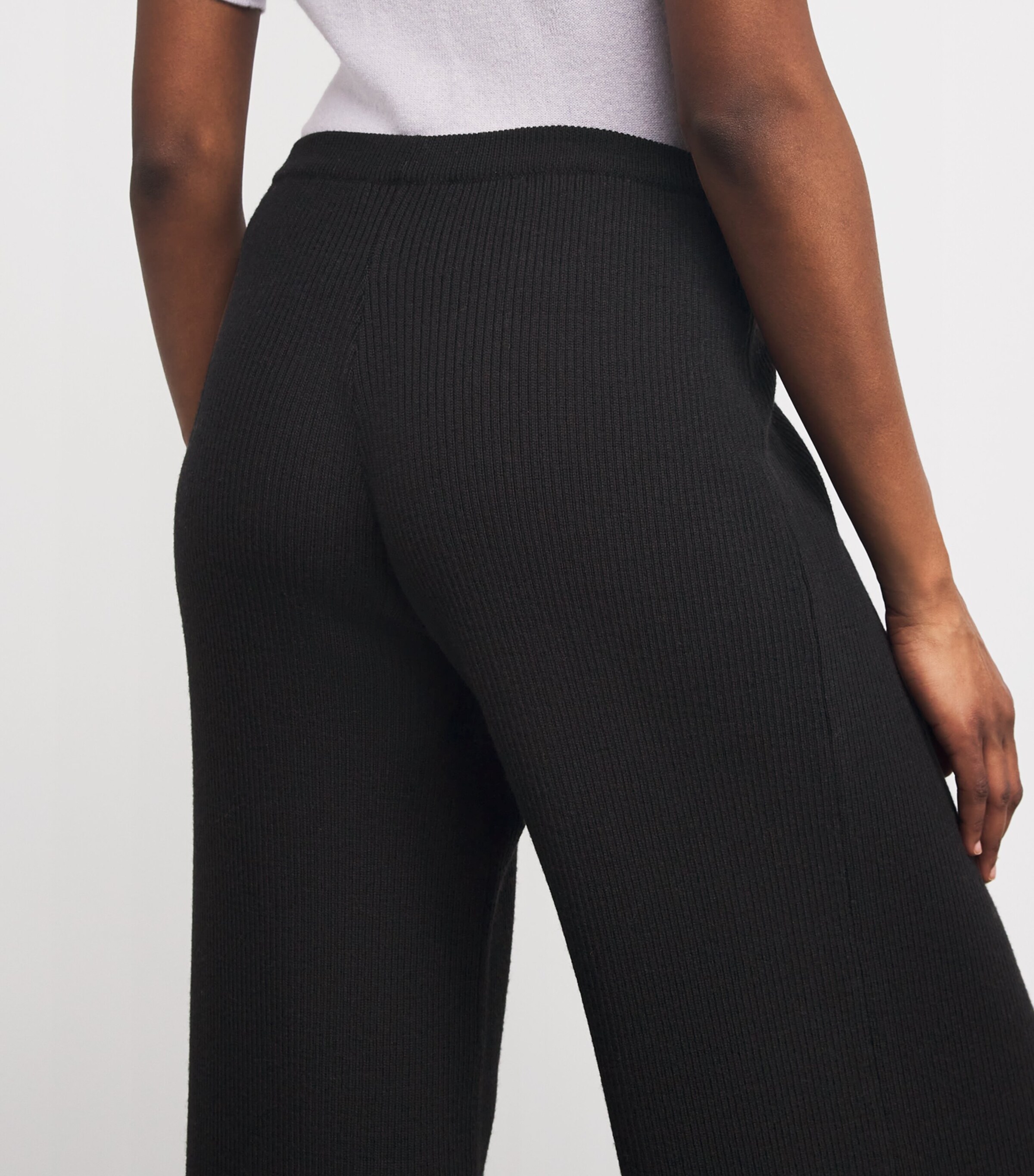 Johnstons Of Elgin Womens Merino Wide-Leg Trousers Black Image 6
