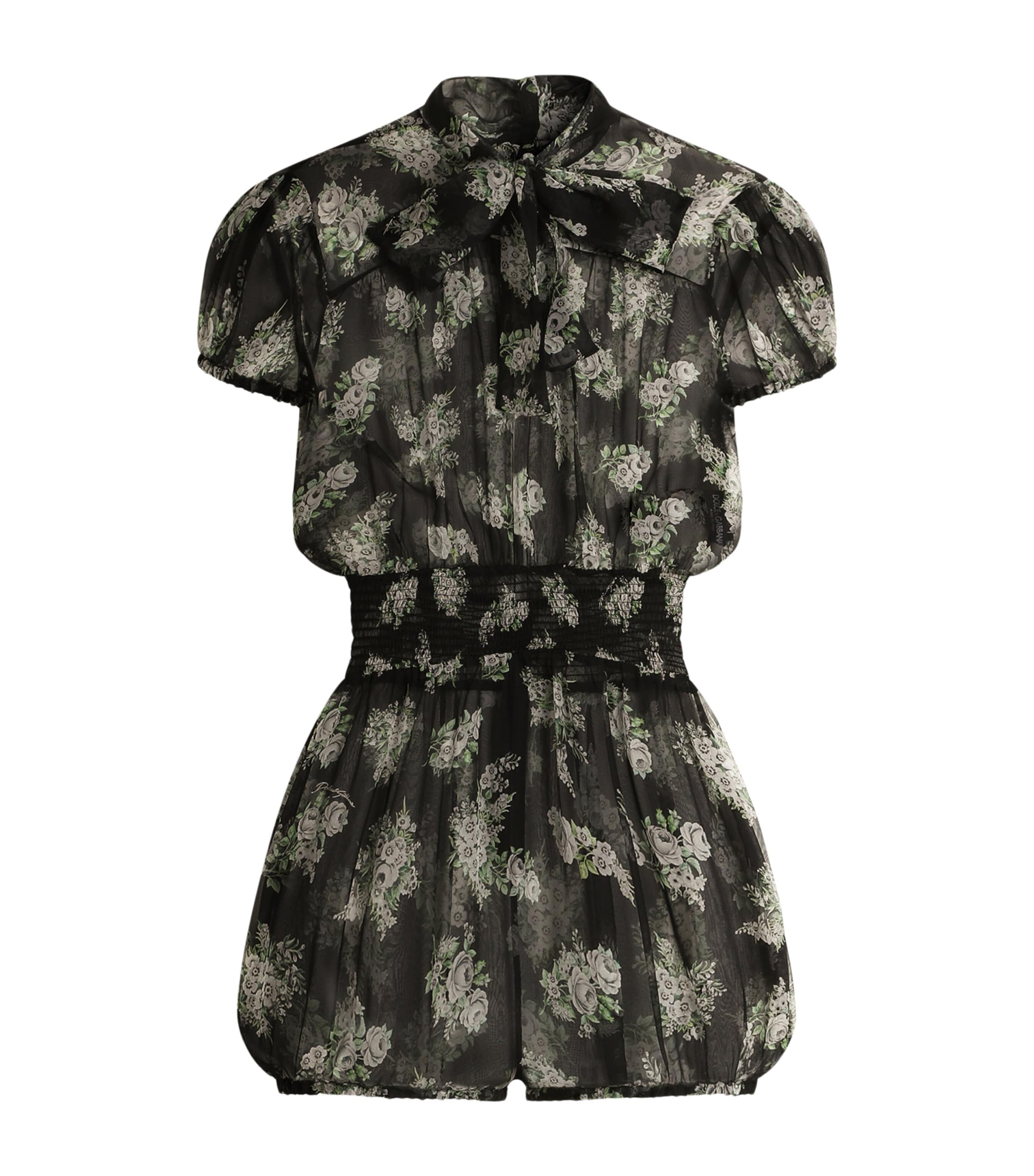 Dolce&Gabbana Womens Silk Floral Playsuit Bouq Image 1