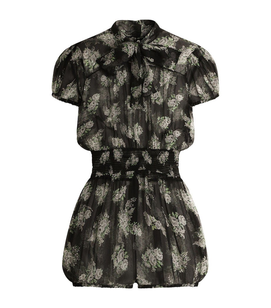 Dolce&Gabbana Womens Silk Floral Playsuit Bouq Image 1