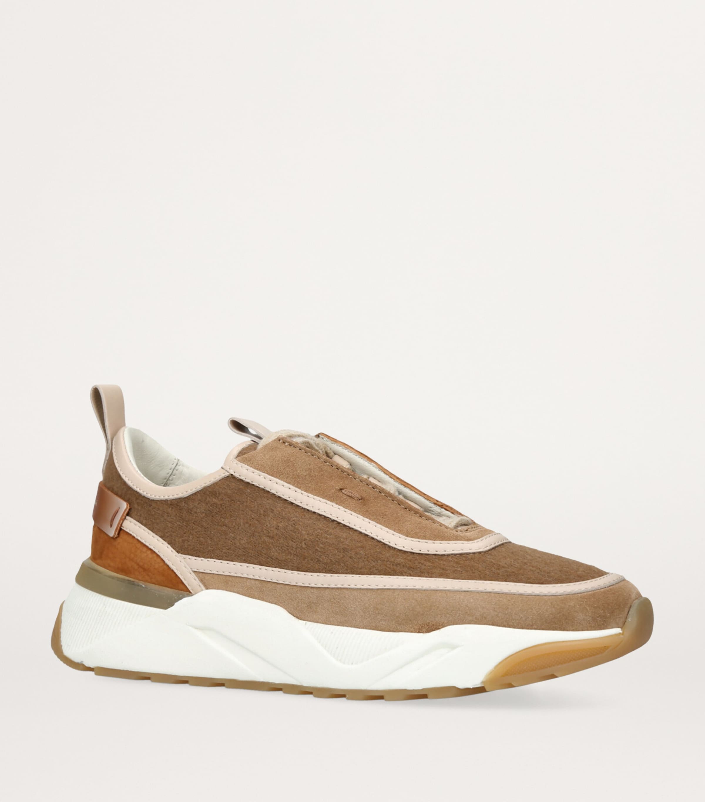 Santoni Leather Yoko Slip-On Sneakers Brown Image 3
