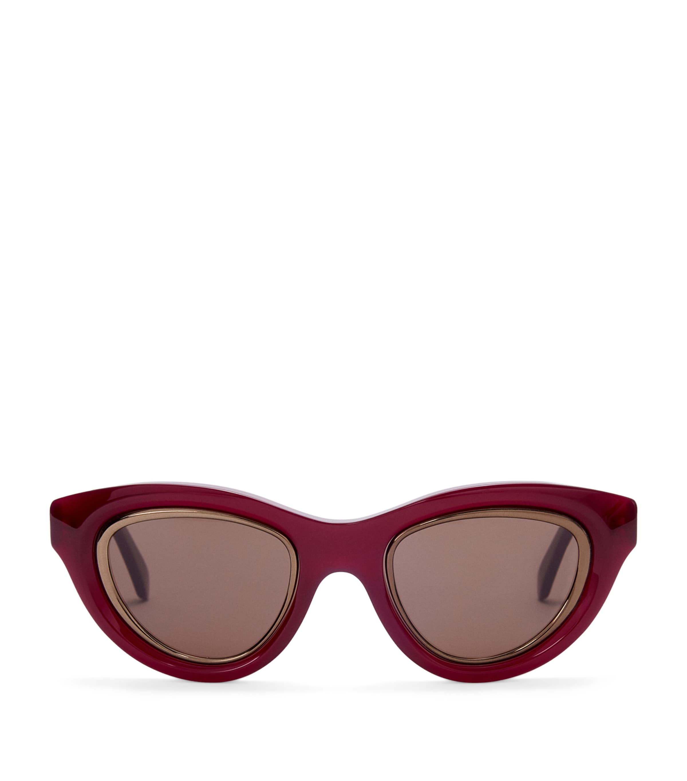 Acetate Mini Anagram Cat-Eye Sunglasses MILKY BURGUNDY Image 1