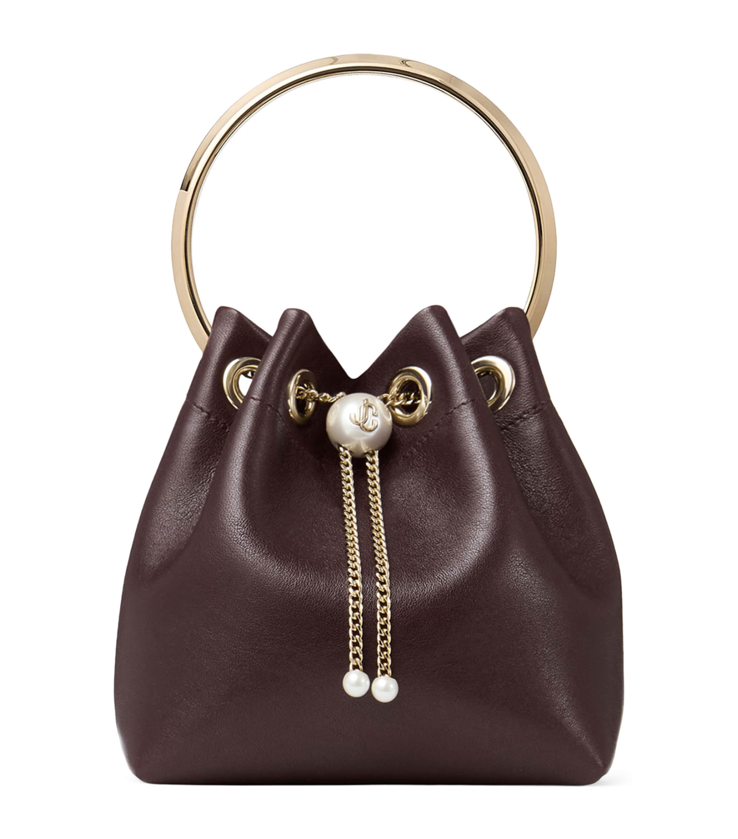 Jimmy Choo Leather Bon Bon Top-handle Bag In Purple