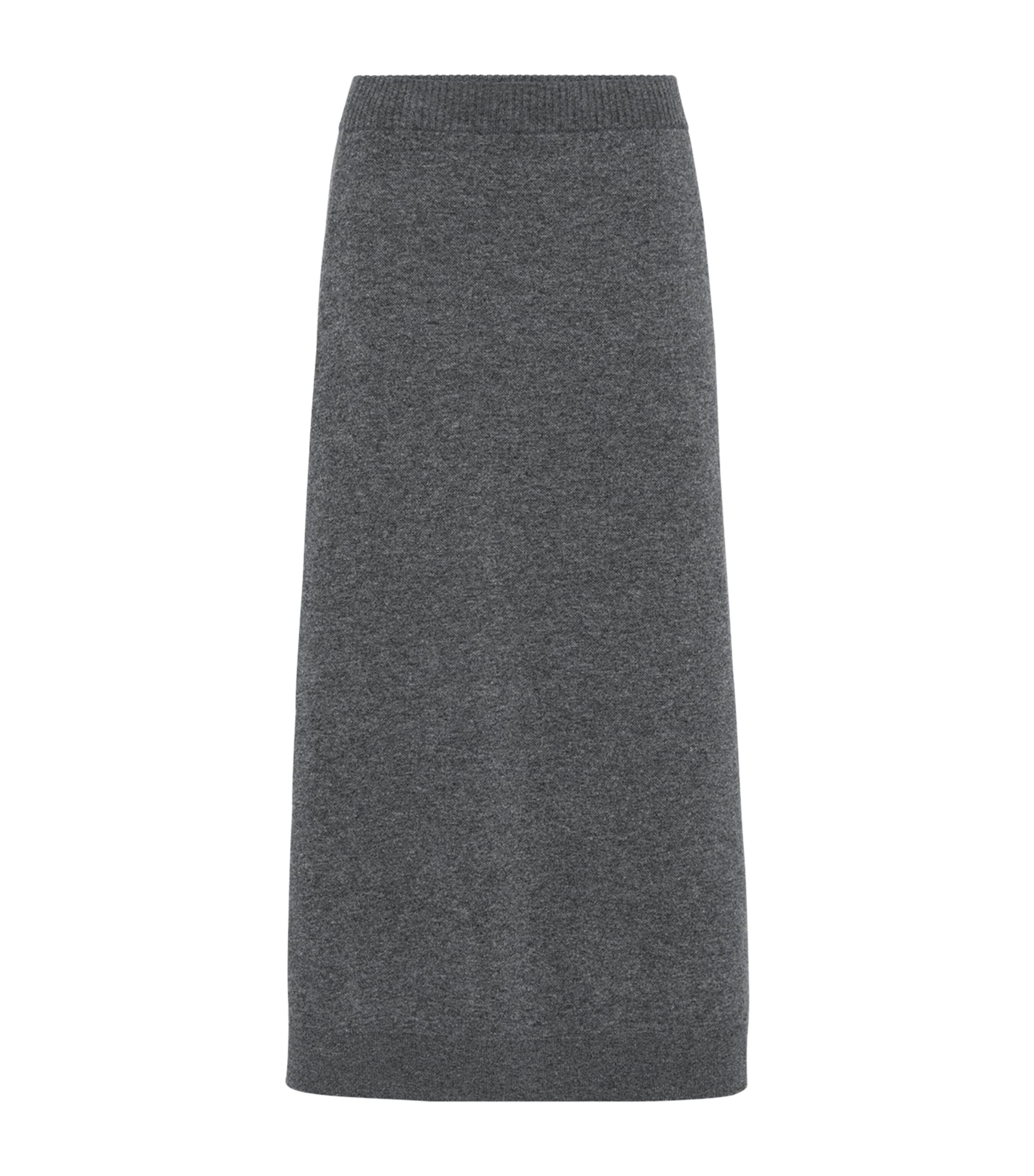 Brunello Cucinelli Cashmere Double-knit Midi Skirt In Gray