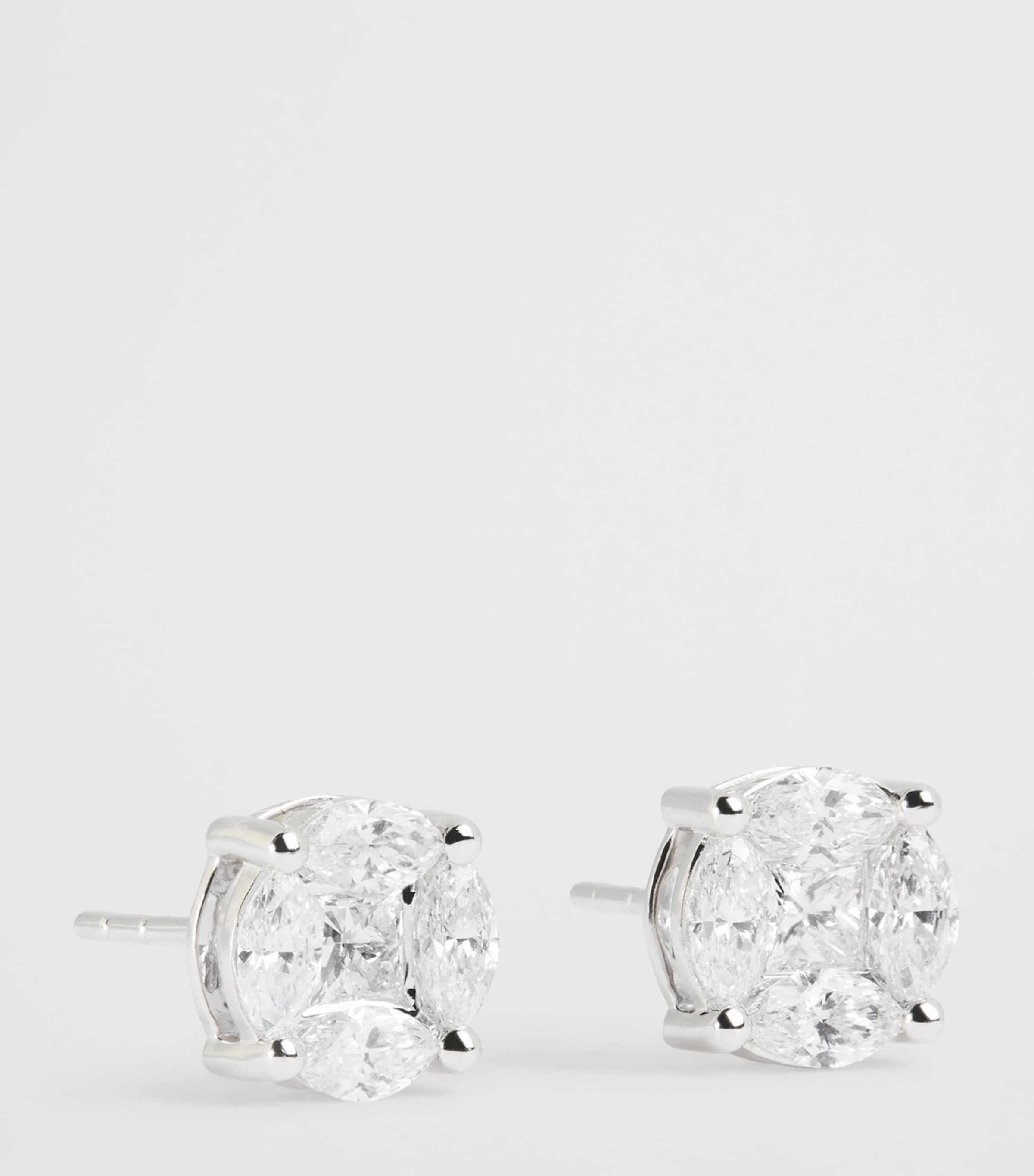 White Gold and Diamond Stud Earrings (0.80ctw) WHITE GOLD Image 3