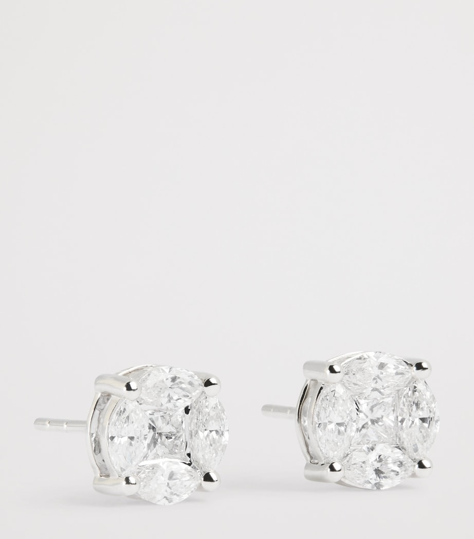 White Gold and Diamond Stud Earrings (0.80ctw) WHITE GOLD Image 3