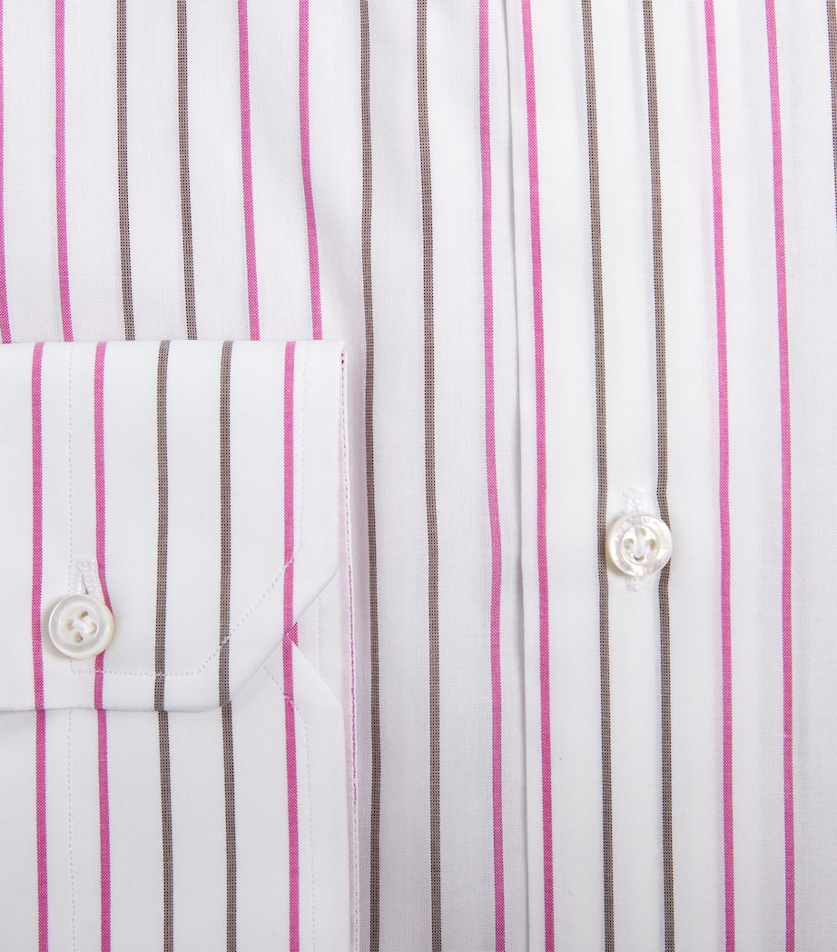 Isaia Mens Egyptian Cotton Stripe Shirt Image 6