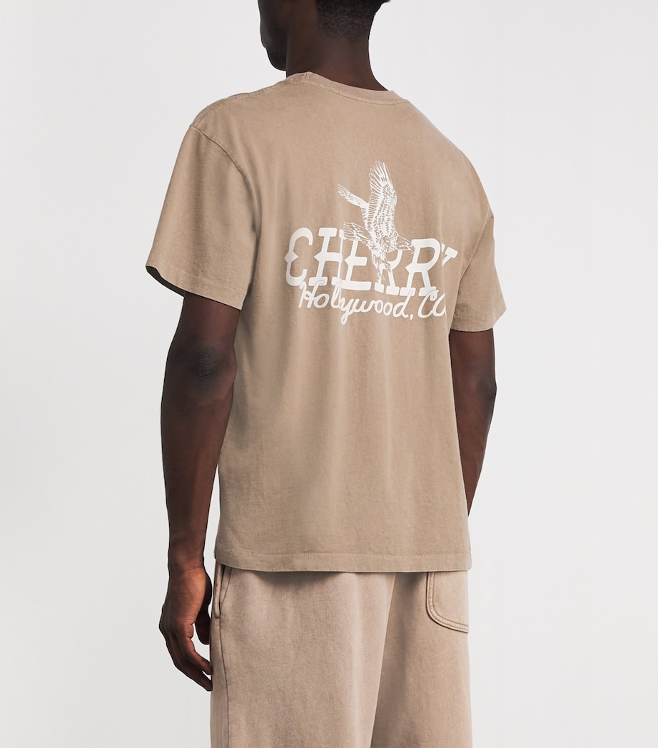 Cotton Hollywood Print T-Shirt TAN Image 4