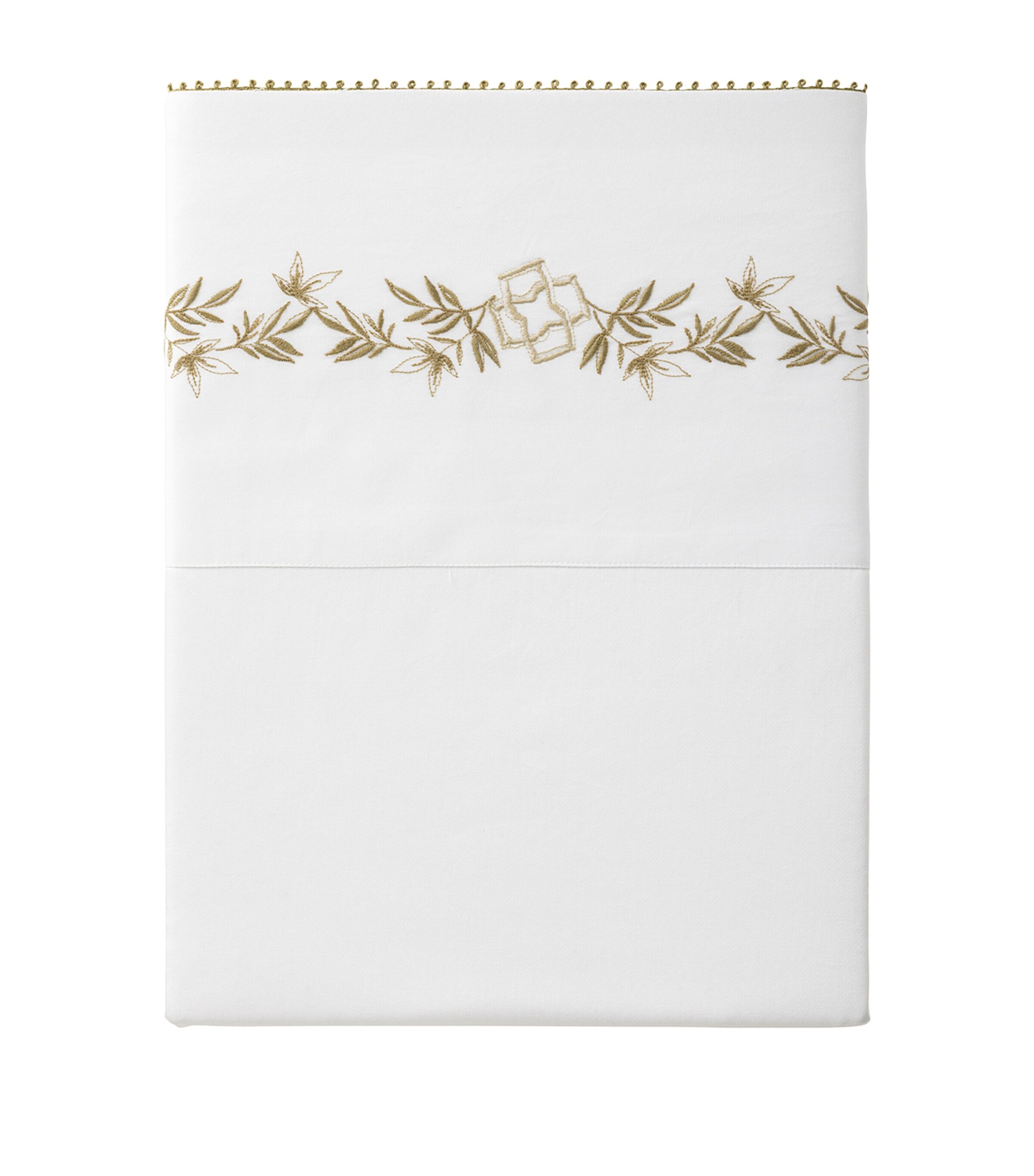 Organic Cotton Mirabeau Super King Duver Cover (260cm x 220cm) WHT/GOLD Image 2