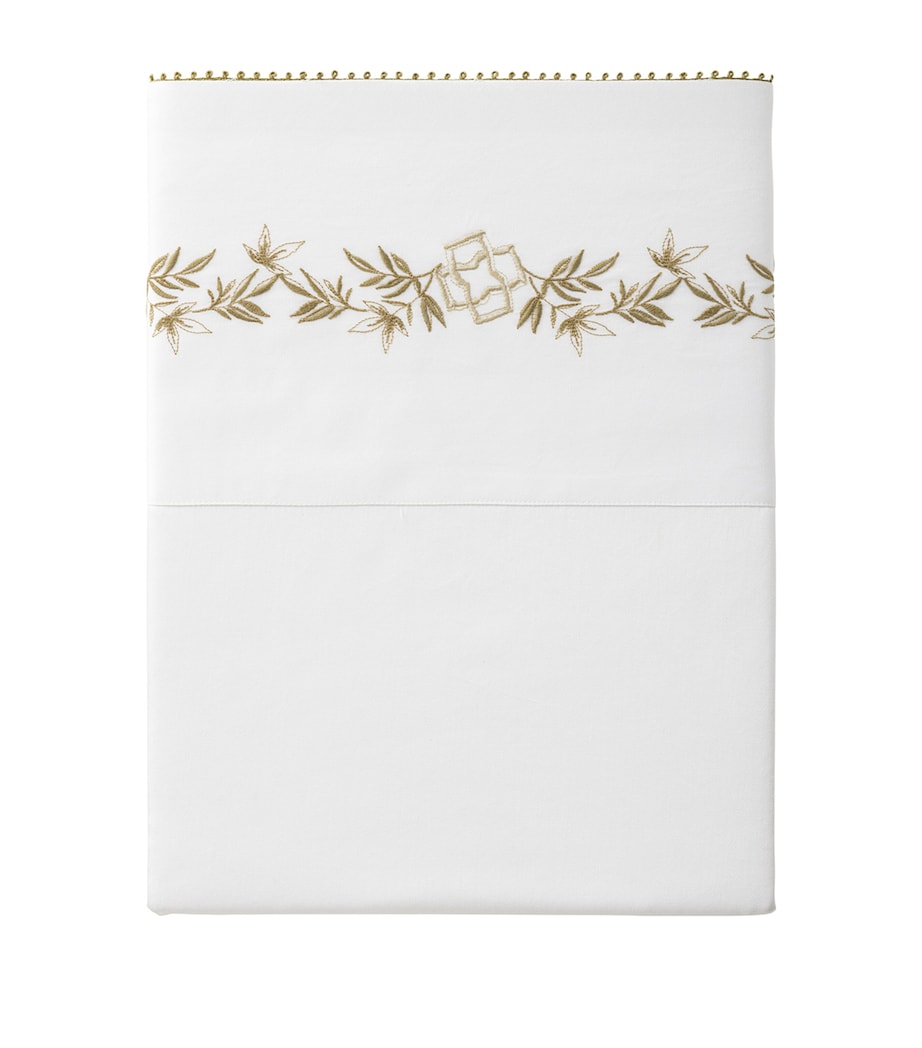 Organic Cotton Mirabeau Super King Duver Cover (260cm x 220cm) WHT/GOLD Image 2