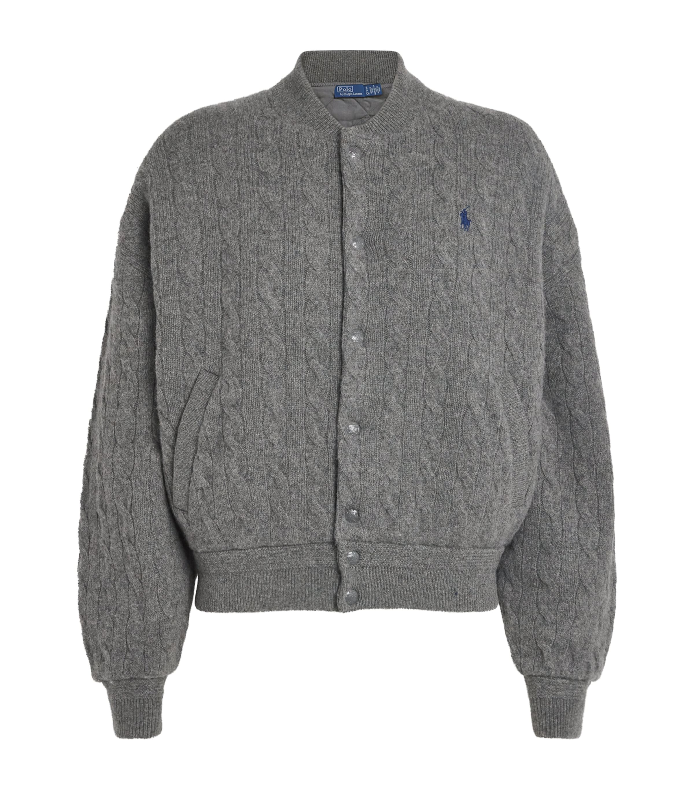 Polo Ralph Lauren Wool-cashmere Bomber Jacket In Gray