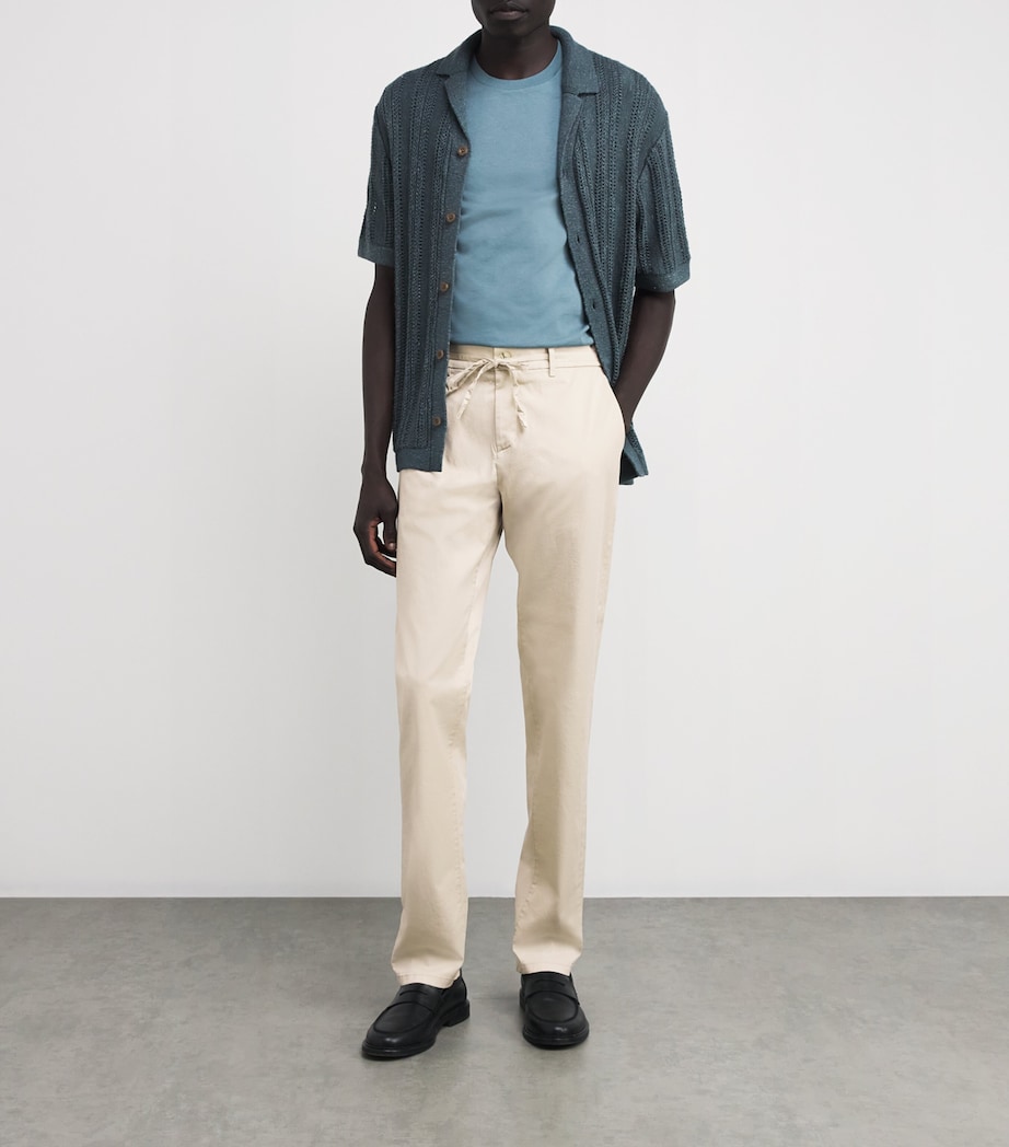 Stretch-Cotton Drawstring Trousers 701 Image 2