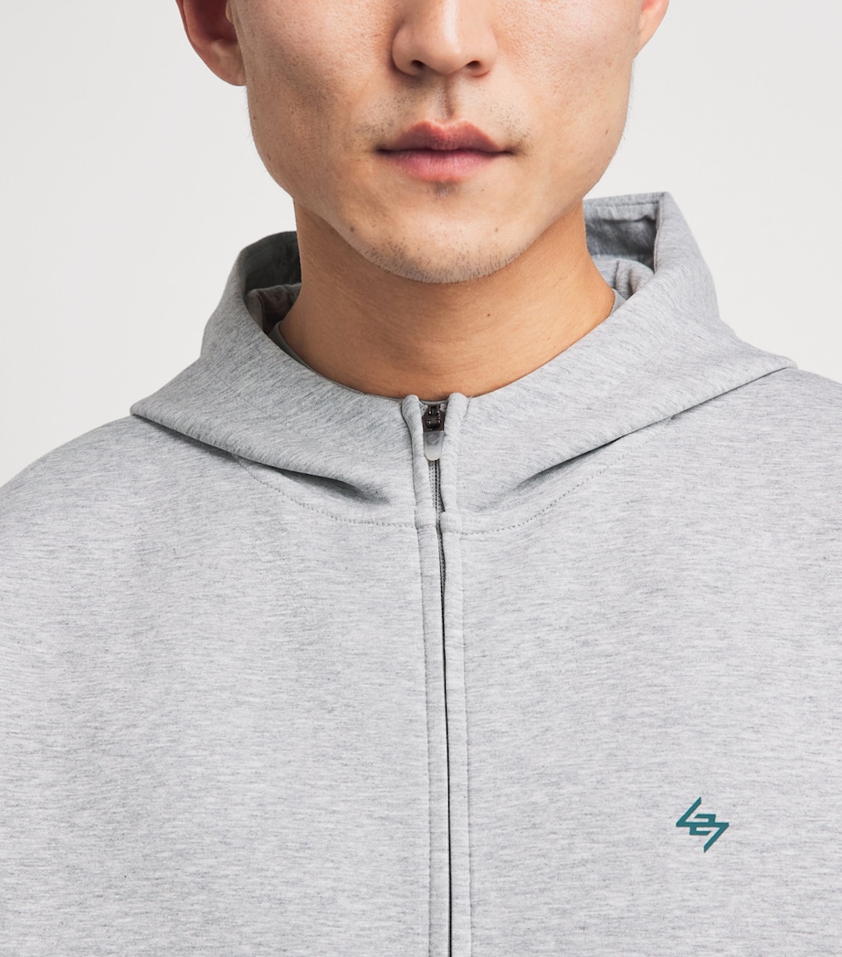Represent 247 Mens 247 Numbers Zip-Up Hoodie Grey Marl Image 3