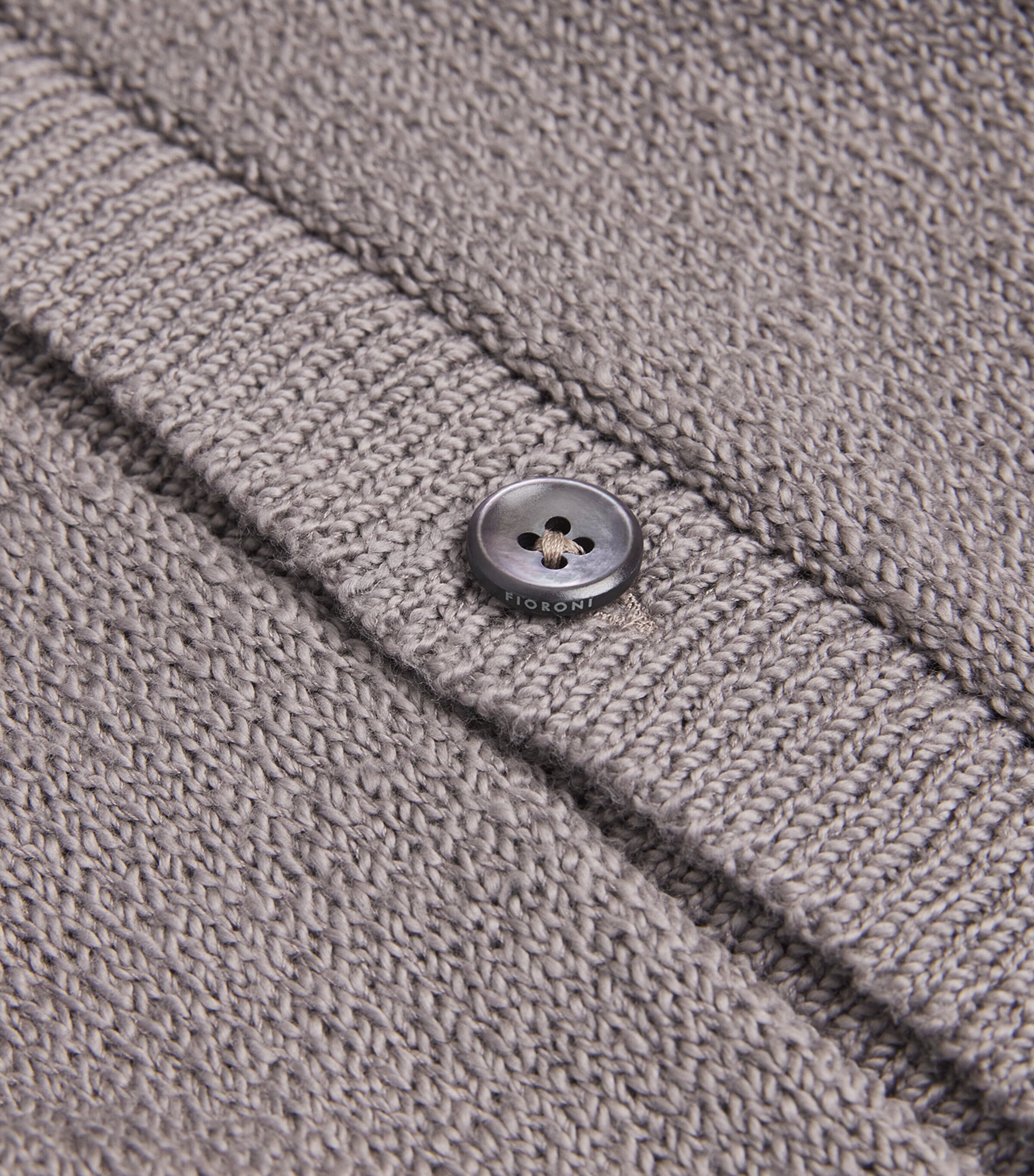 Fioroni Cashmere Mens Cotton Collar Cardigan Grigio Image 6