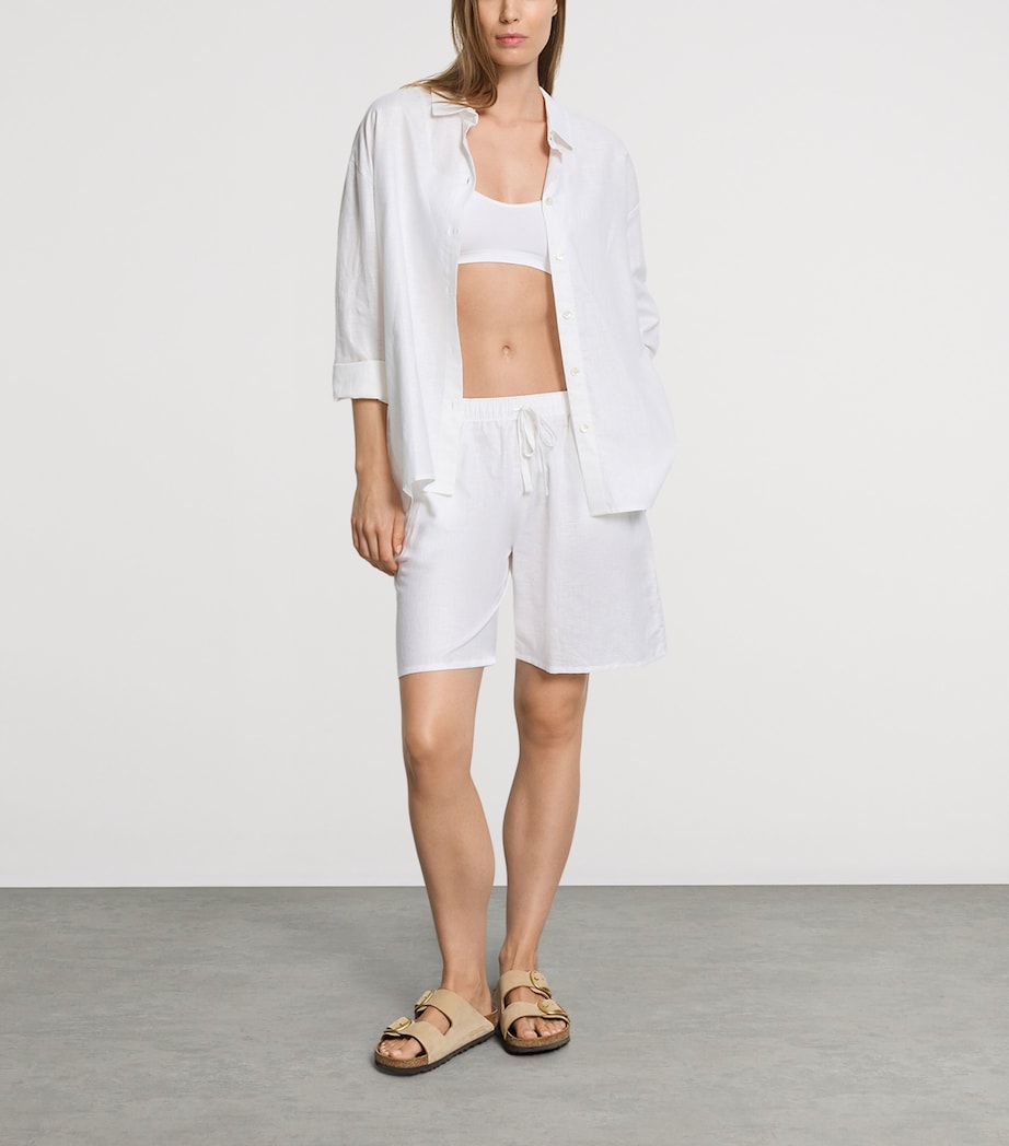 Hanro Womens Linen-Cotton White Essentials Shorts White Image 4