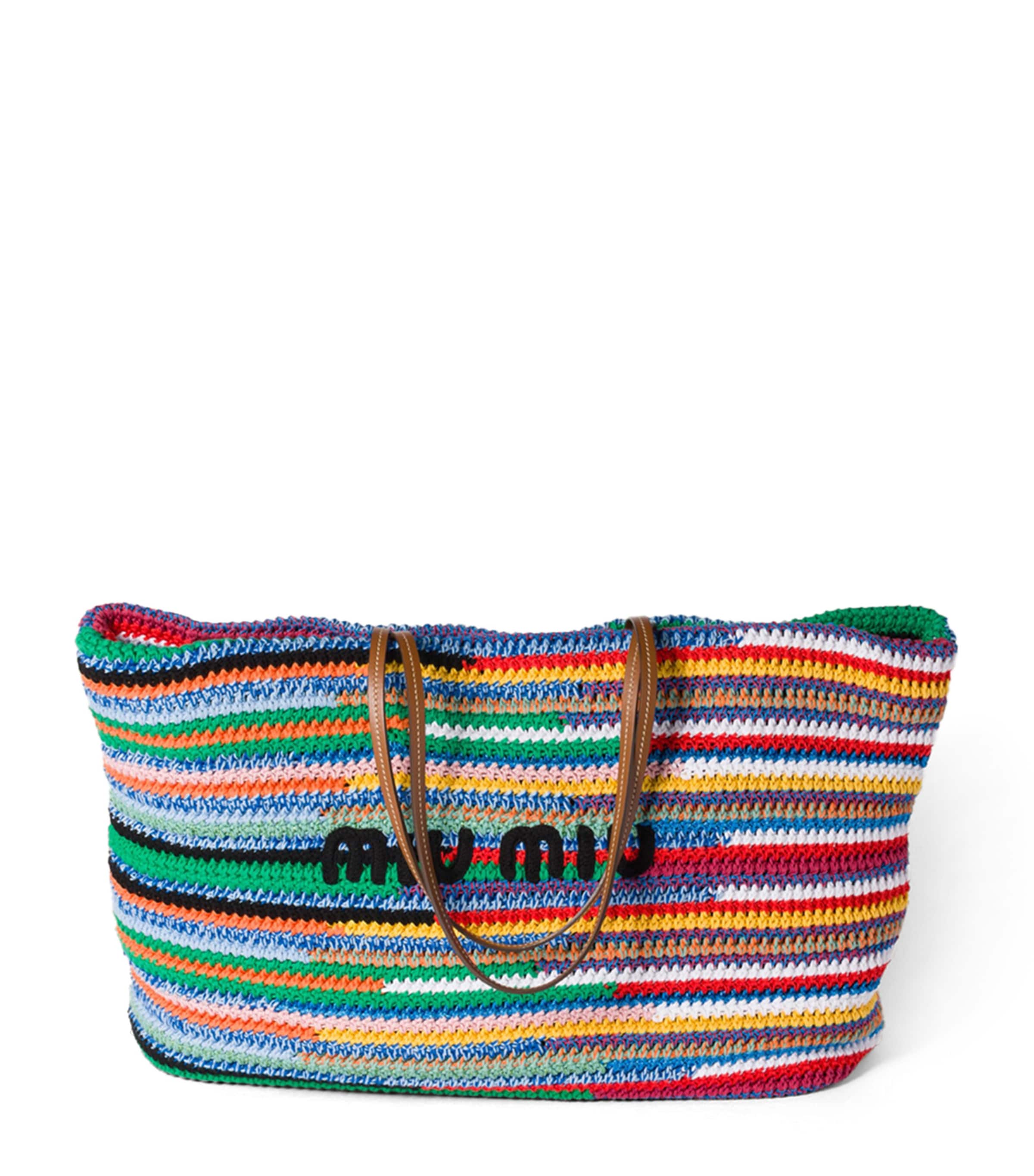 Miu Miu Crochet Logo Tote Bag Image 1
