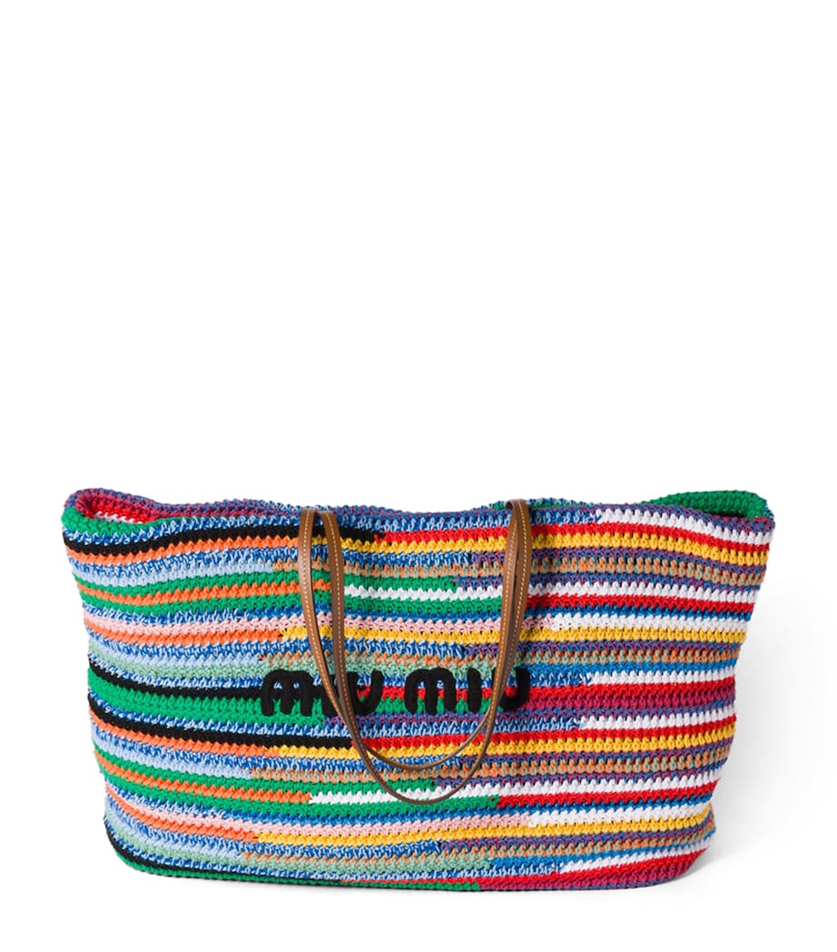 Miu Miu Crochet Logo Tote Bag Image 1