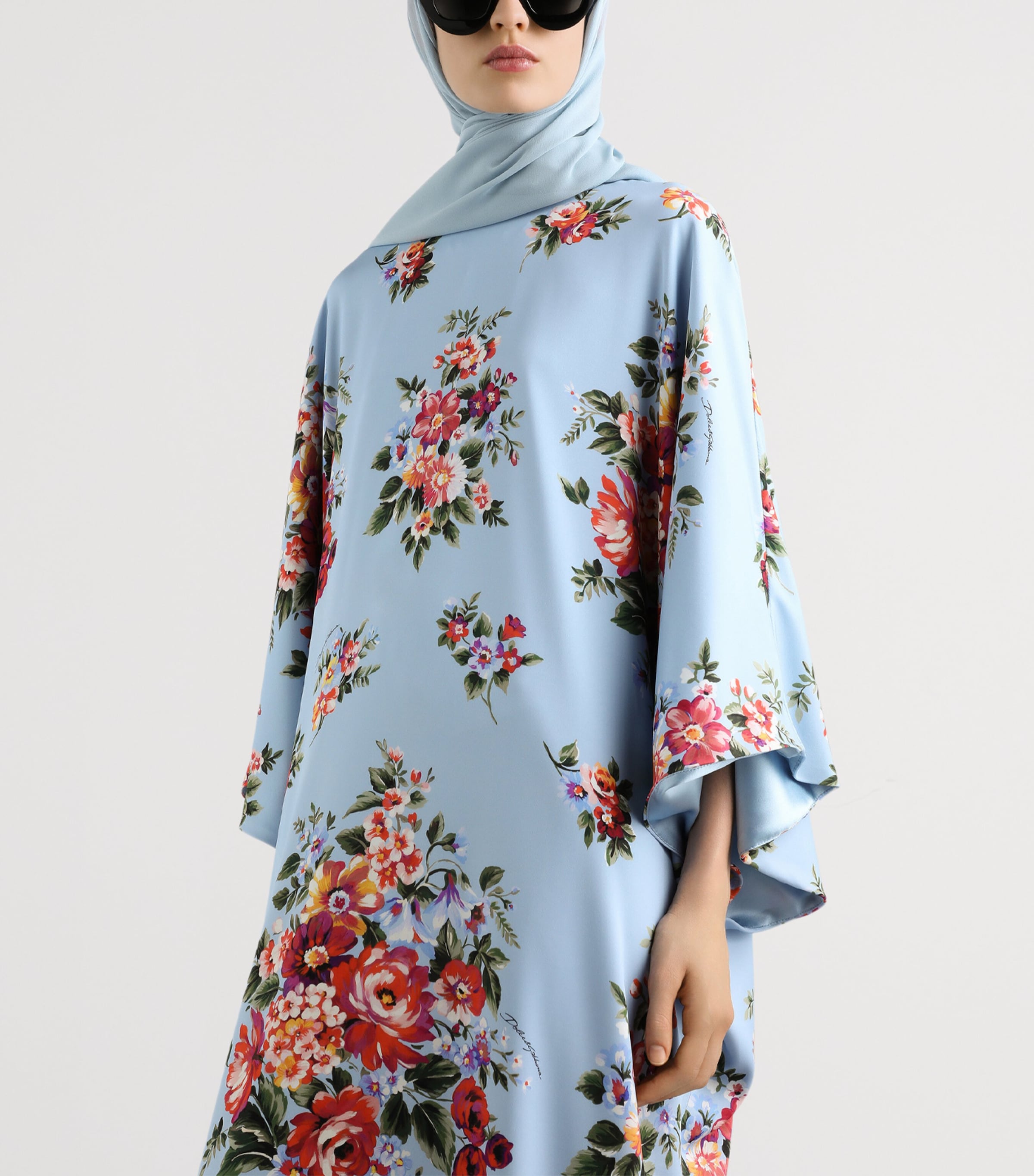 Dolce&Gabbana Womens Silk-Blend Floral Maxi Dress Mazz Image 3
