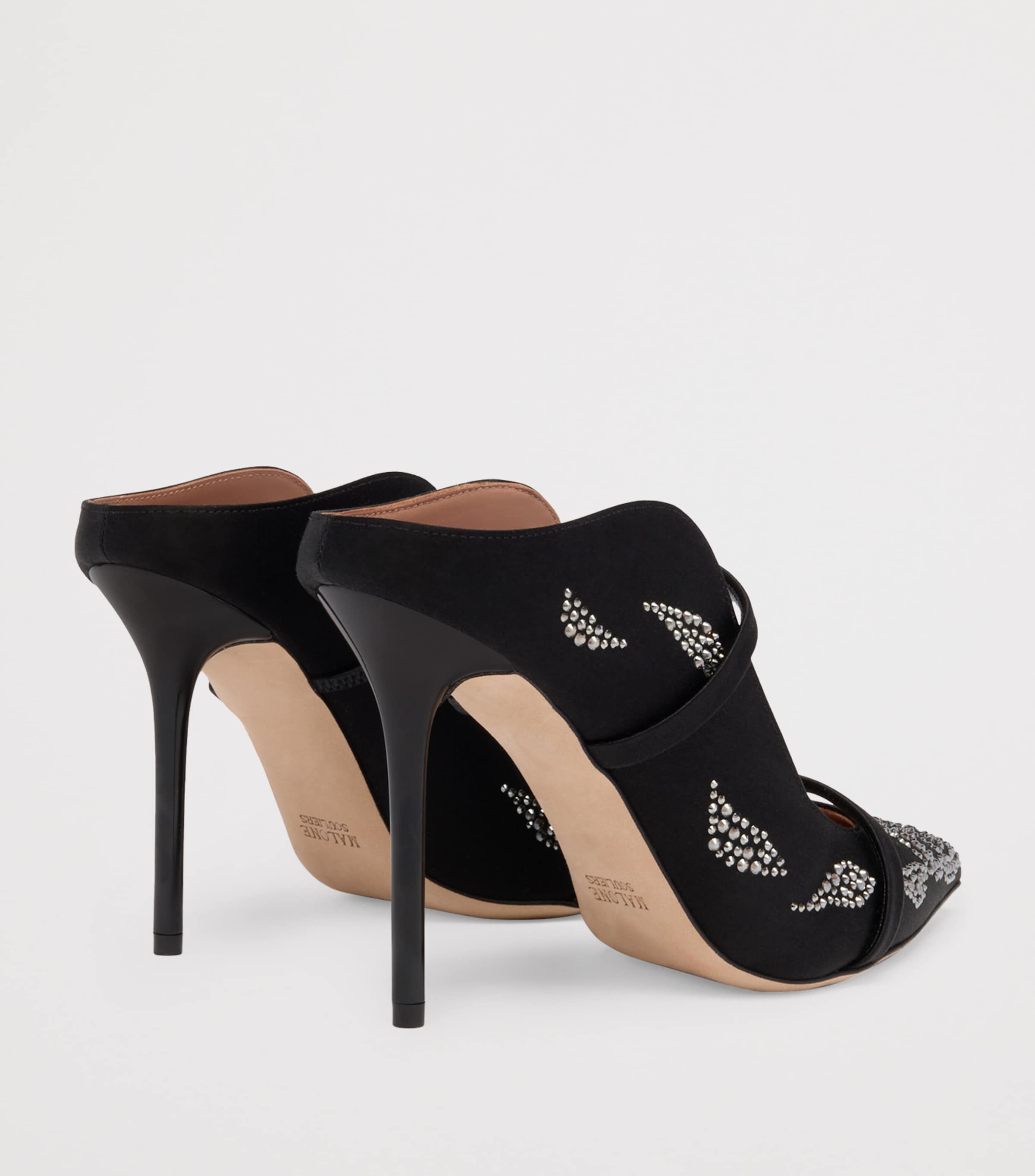 Satin Embellished Maureen Mules 100 BLACK Image 4