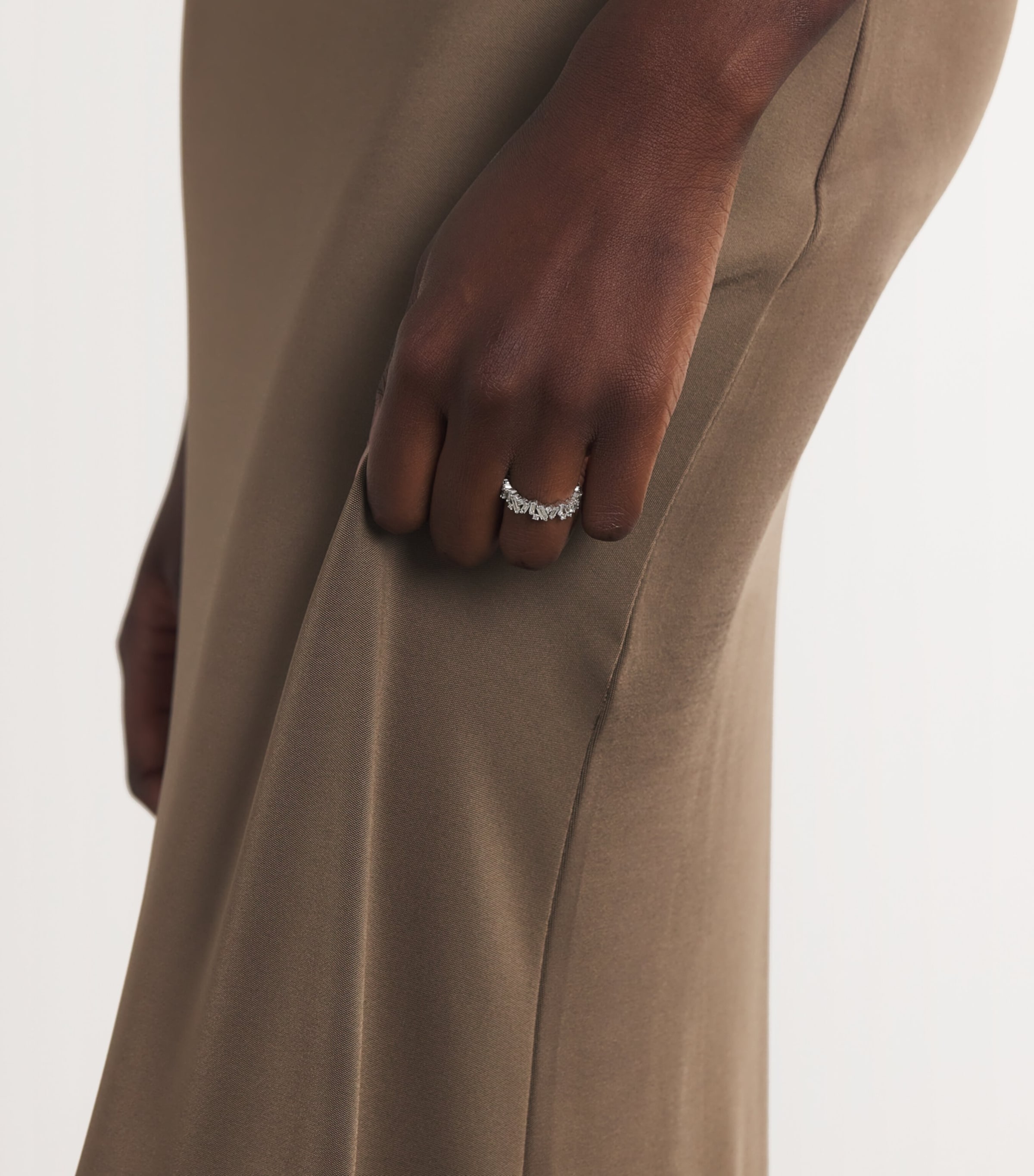 White Gold and Diamond Shimmer Eternity Ring 18K WG/WD Image 2