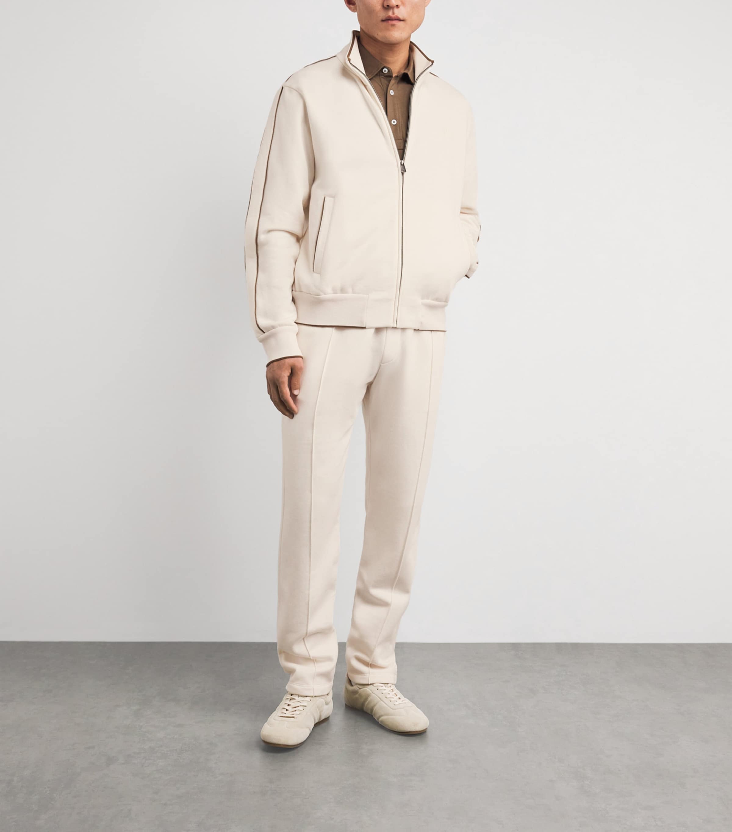 Ralph Lauren Purple Label Mens x Wimbledon Cotton-Cashmere Sweatshirt Cream Image 2
