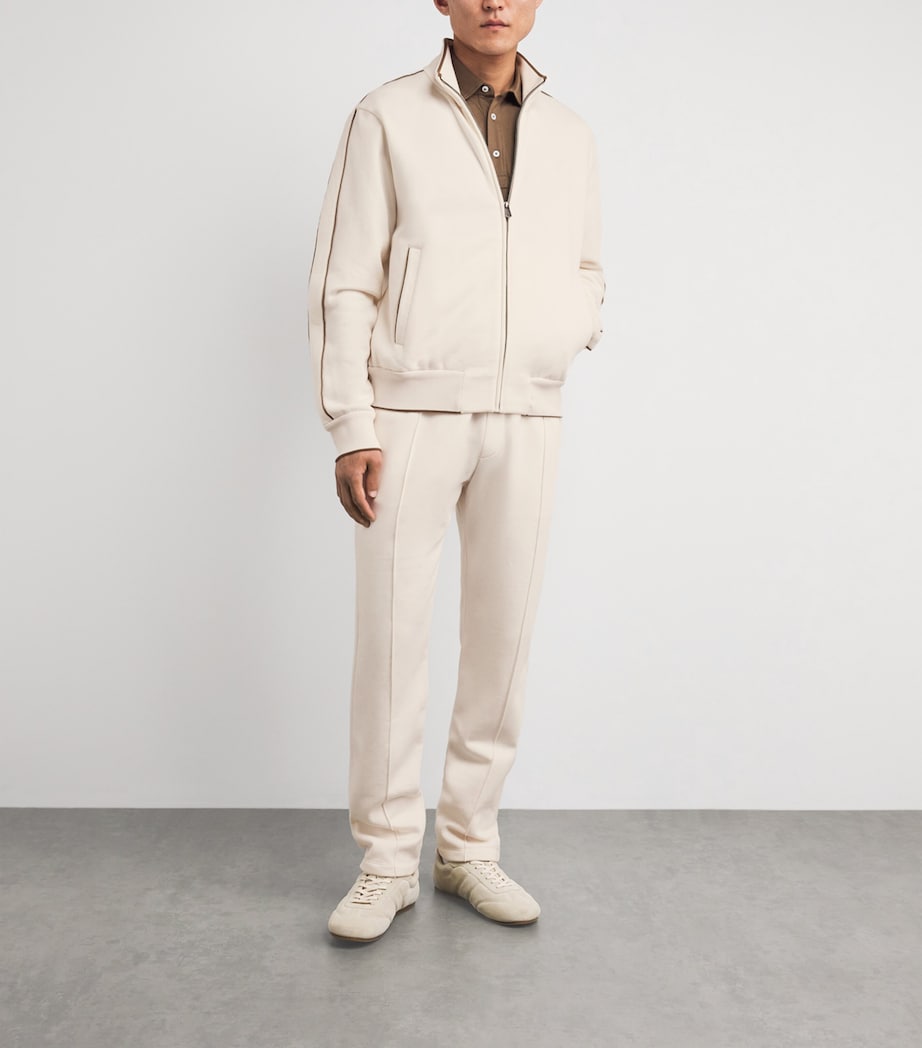 Ralph Lauren Purple Label Mens x Wimbledon Cotton-Cashmere Sweatshirt Cream Image 2