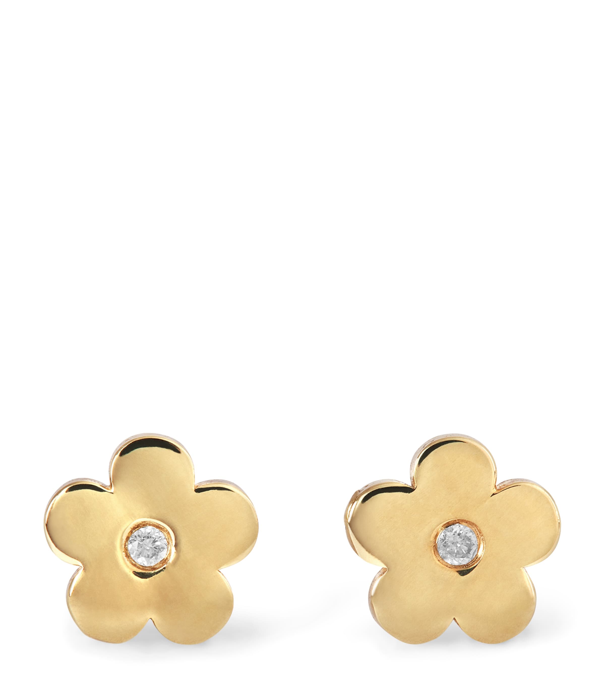 Jennifer Meyer Yellow Gold And Diamond Flower Stud Earrings In Gold