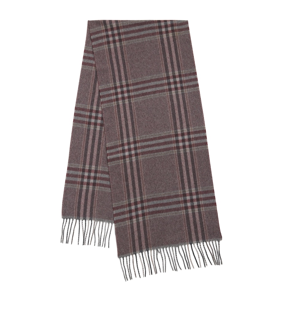 Pal Zileri Mens Cashmere Check Scarf Bordeaux Image 1