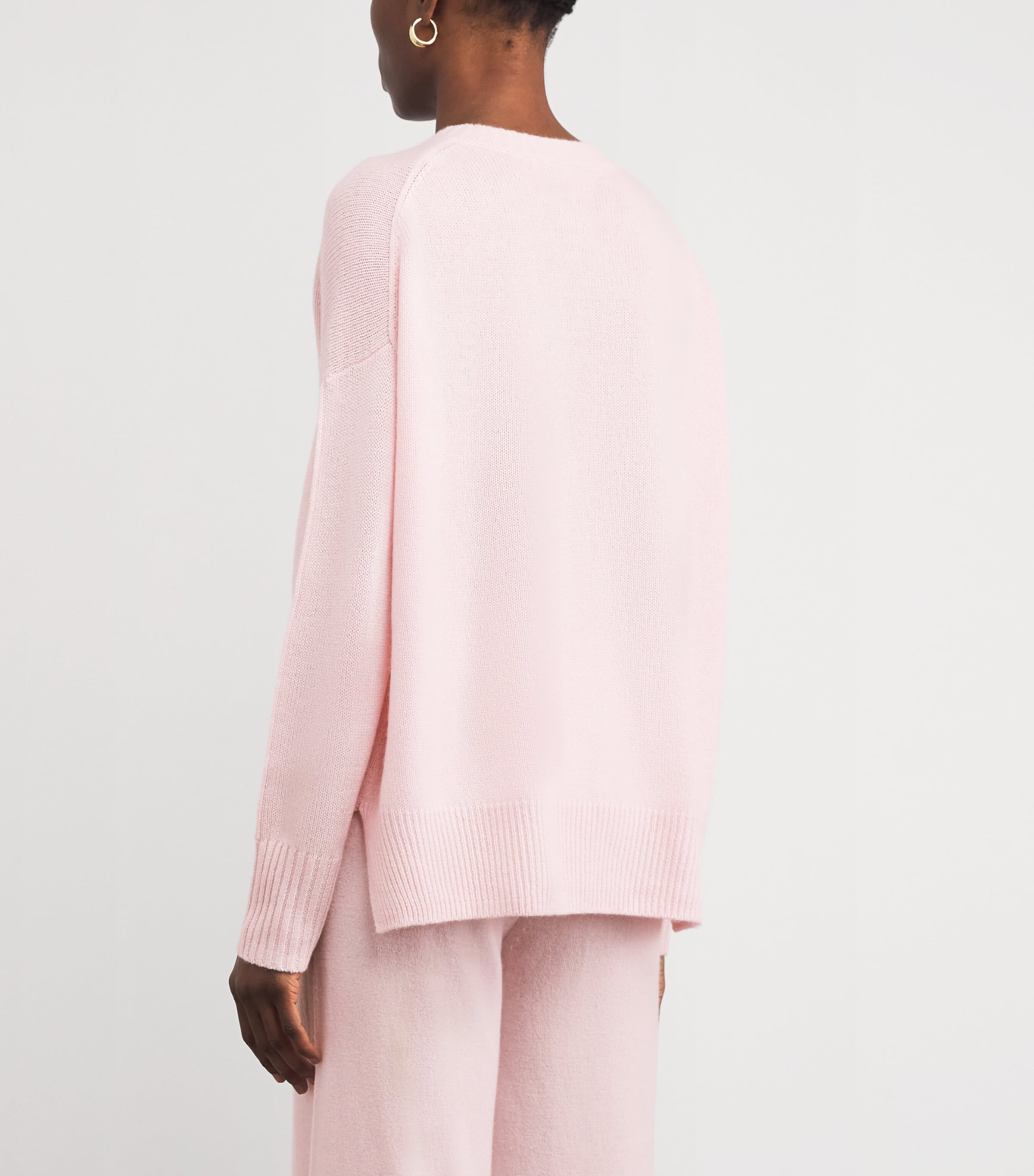 Allude Womens Cashmere Crew-Neck Sweater Pink Image 4