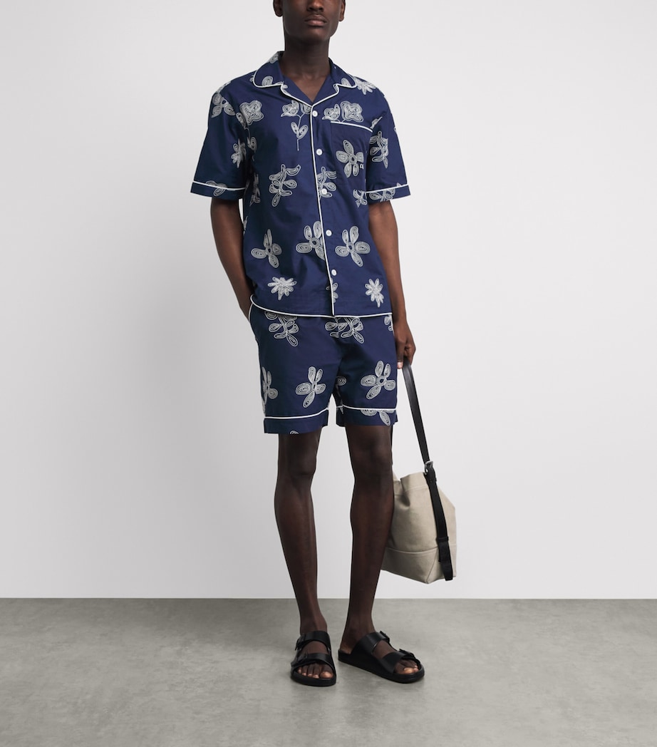 CHÉ Mens Embroidered Flores Shirt Blue Image 2