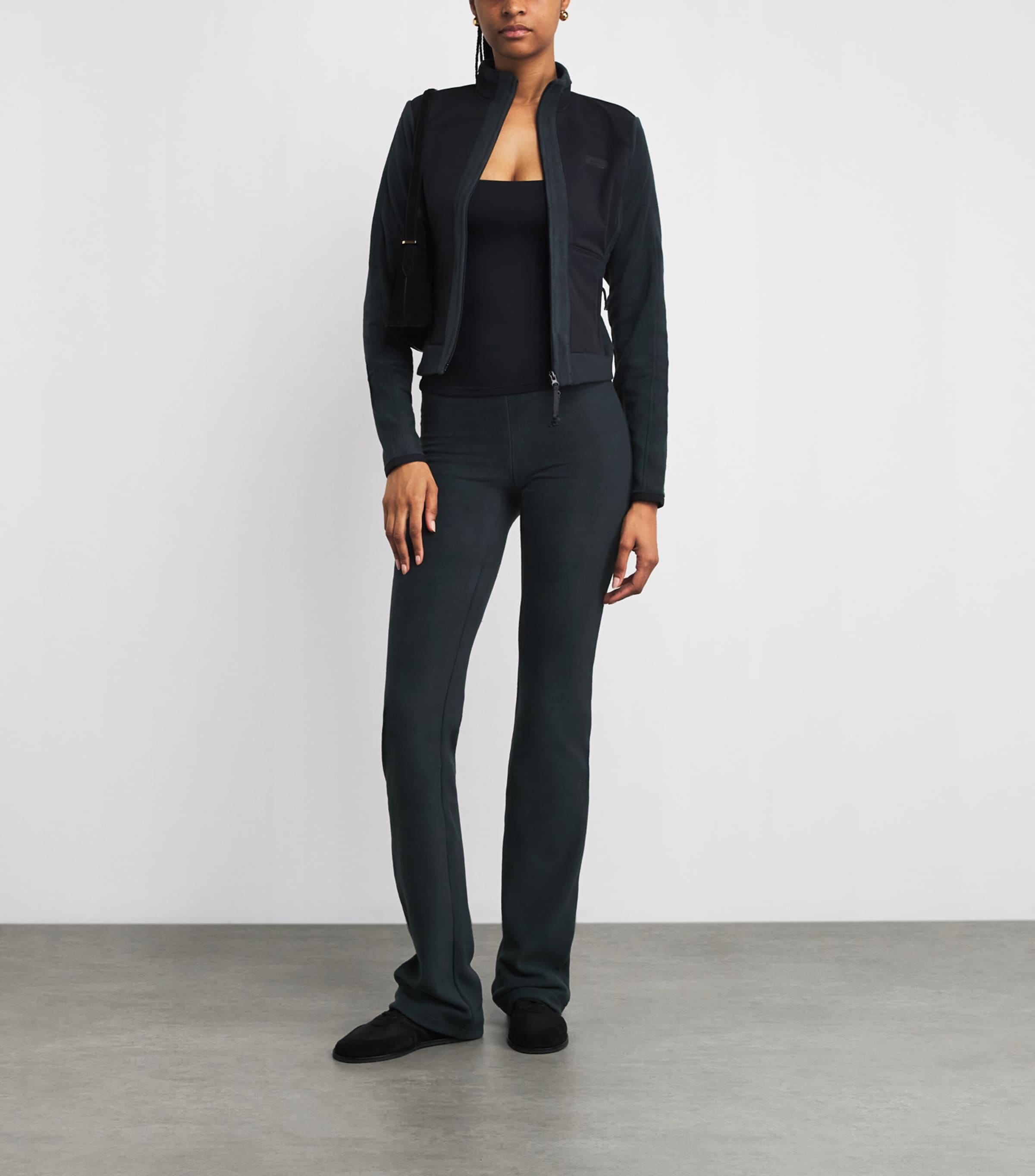 Skims Womens Fleece Fitted Jacket Dark Teal Image 2