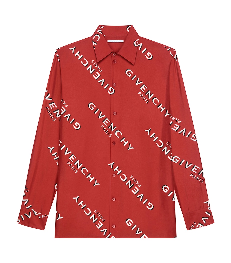 Givenchy Mens Cotton Logo Shirt Red Image 1