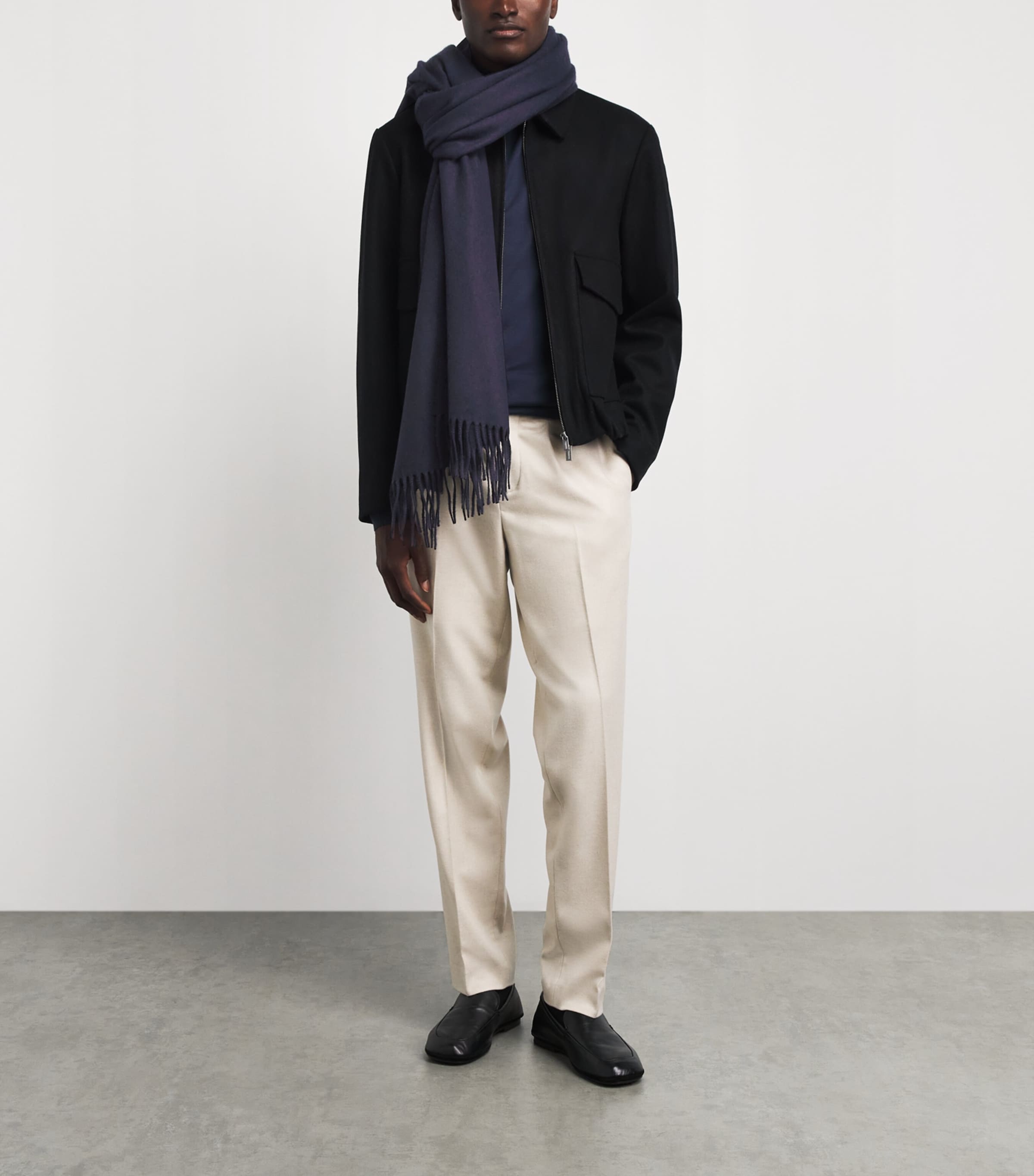 Johnstons Of Elgin Cashmere Stole Dark Navy Image 2