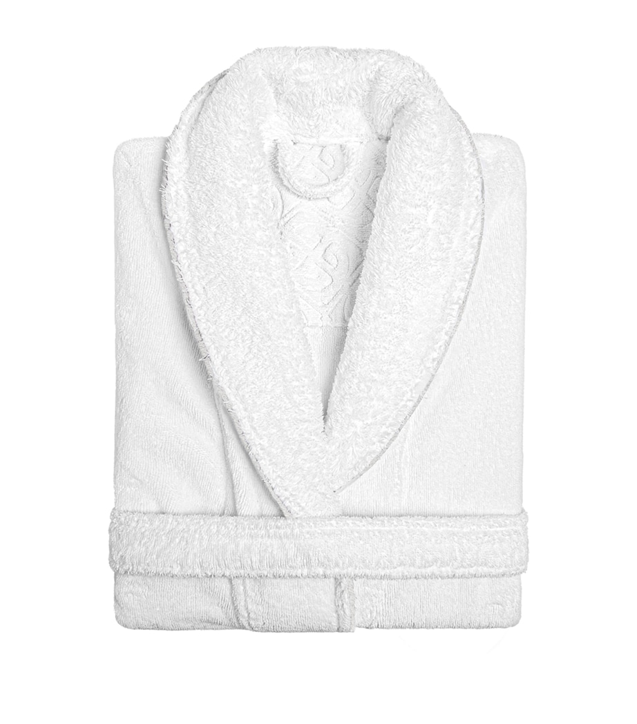 GRACCIOZA Cotton Portobello Bathrobe (Large/Extra-Large) White/seamist Image 1