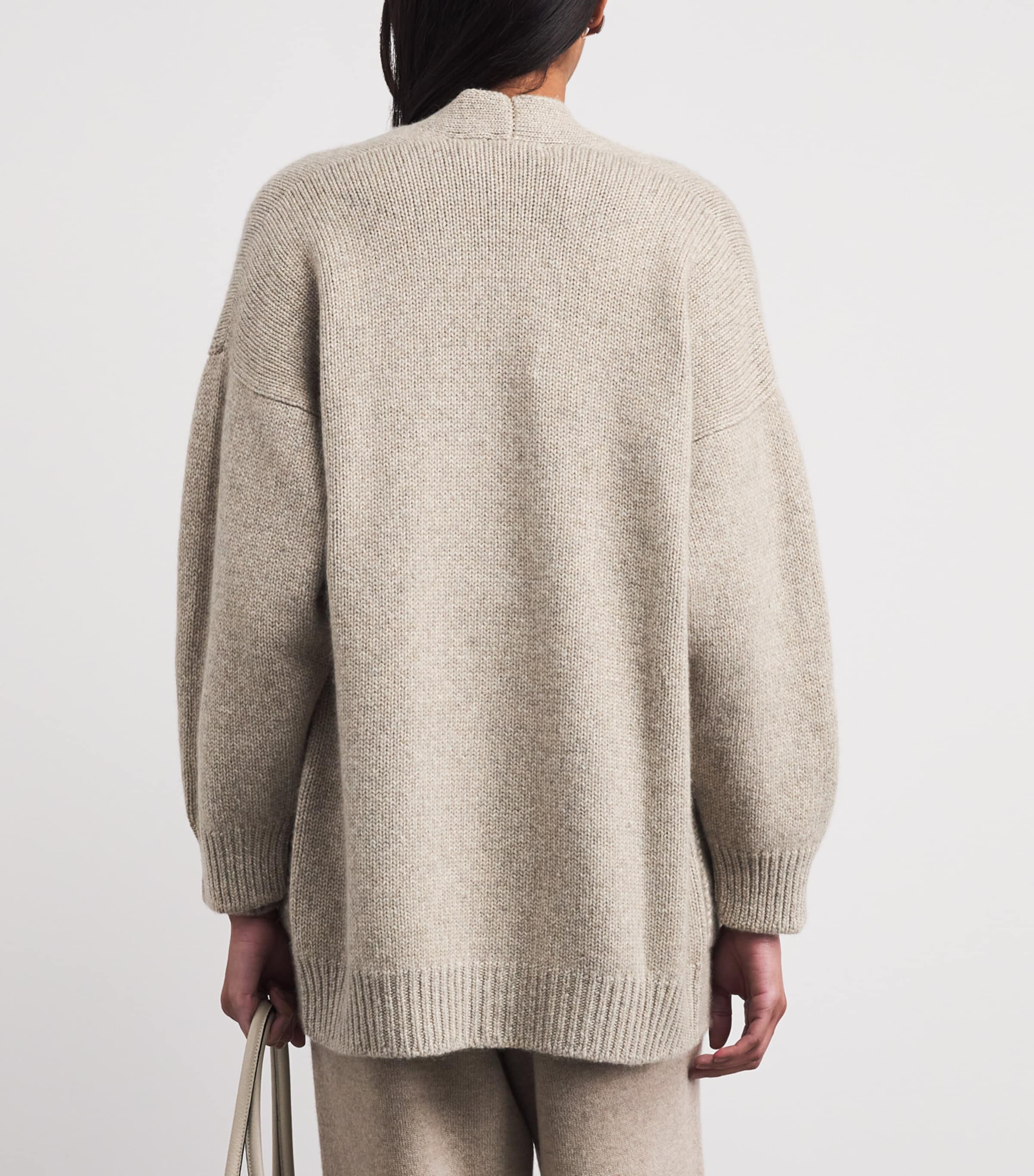Johnstons Of Elgin Womens Cashmere-Cotton Bay Cardigan Sea Shell Image 5