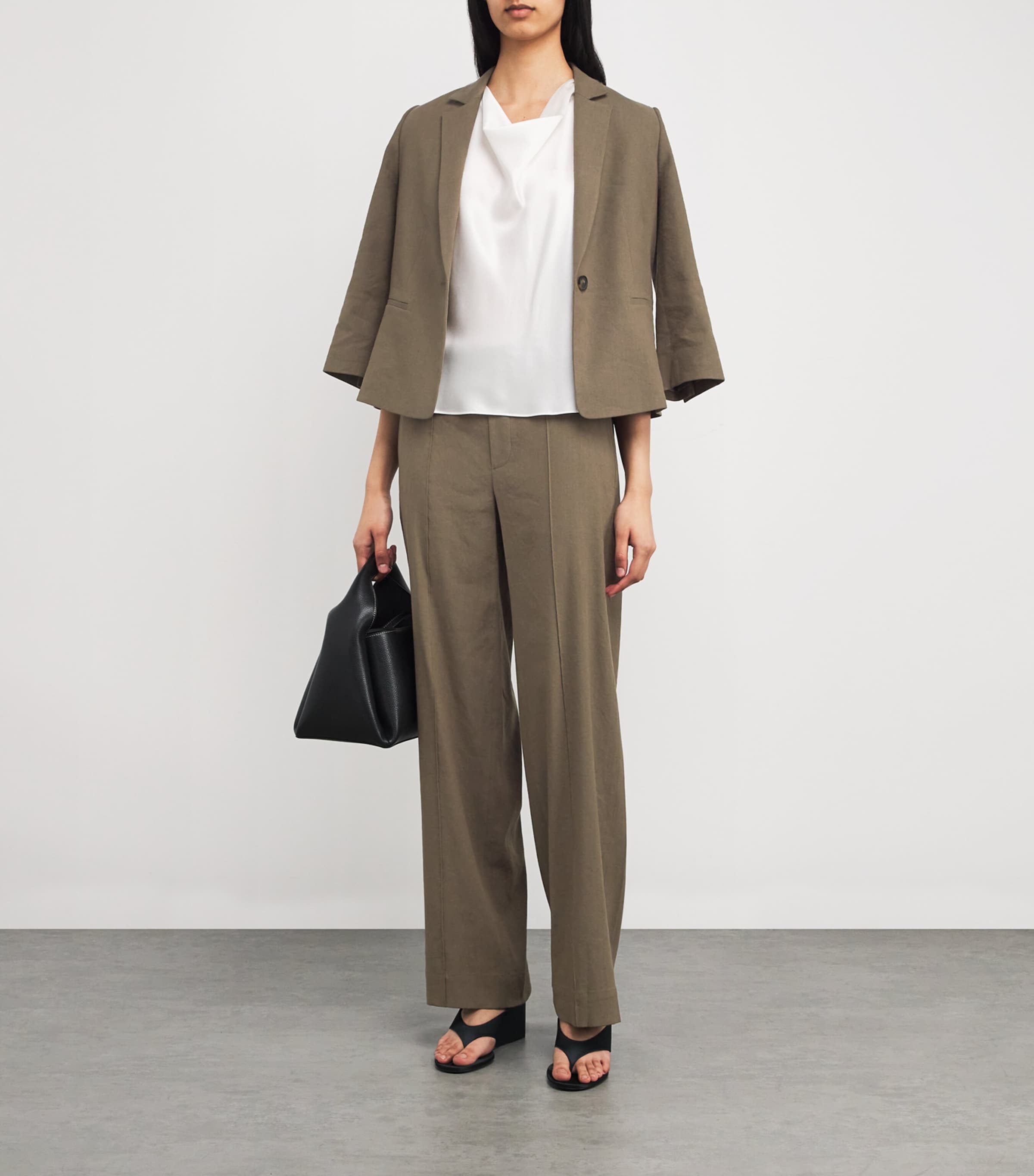 Linen-Blend High-Rise Trousers 309MSS Image 2