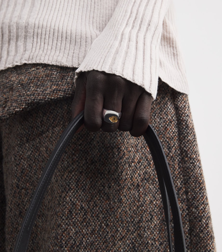 Sterling Silver and Tourmaline Mined Ring S925 / 18KGOLD Image 2