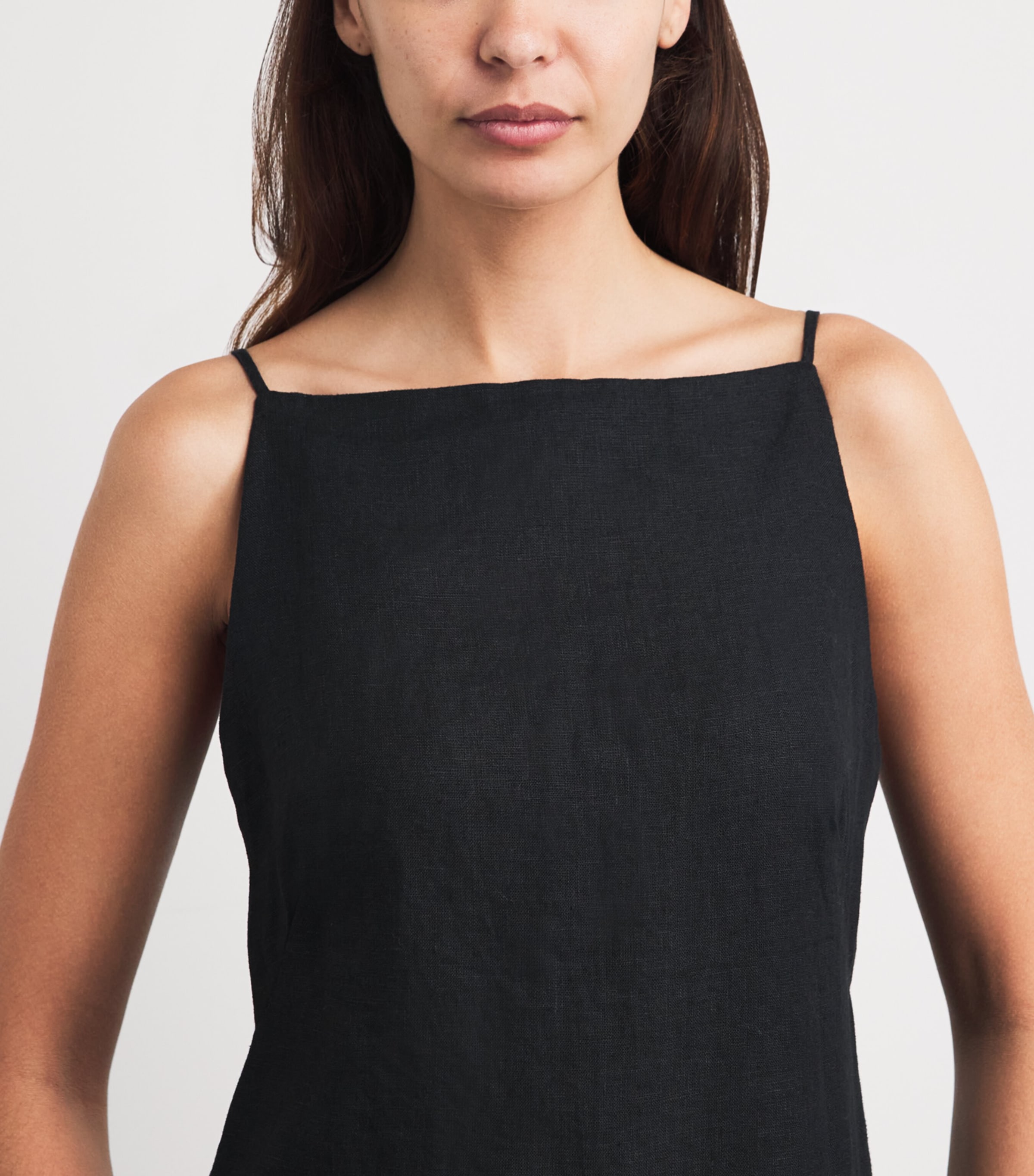 Polo Ralph Lauren Womens Linen Column Midi Slip Dress Polo Black Image 3