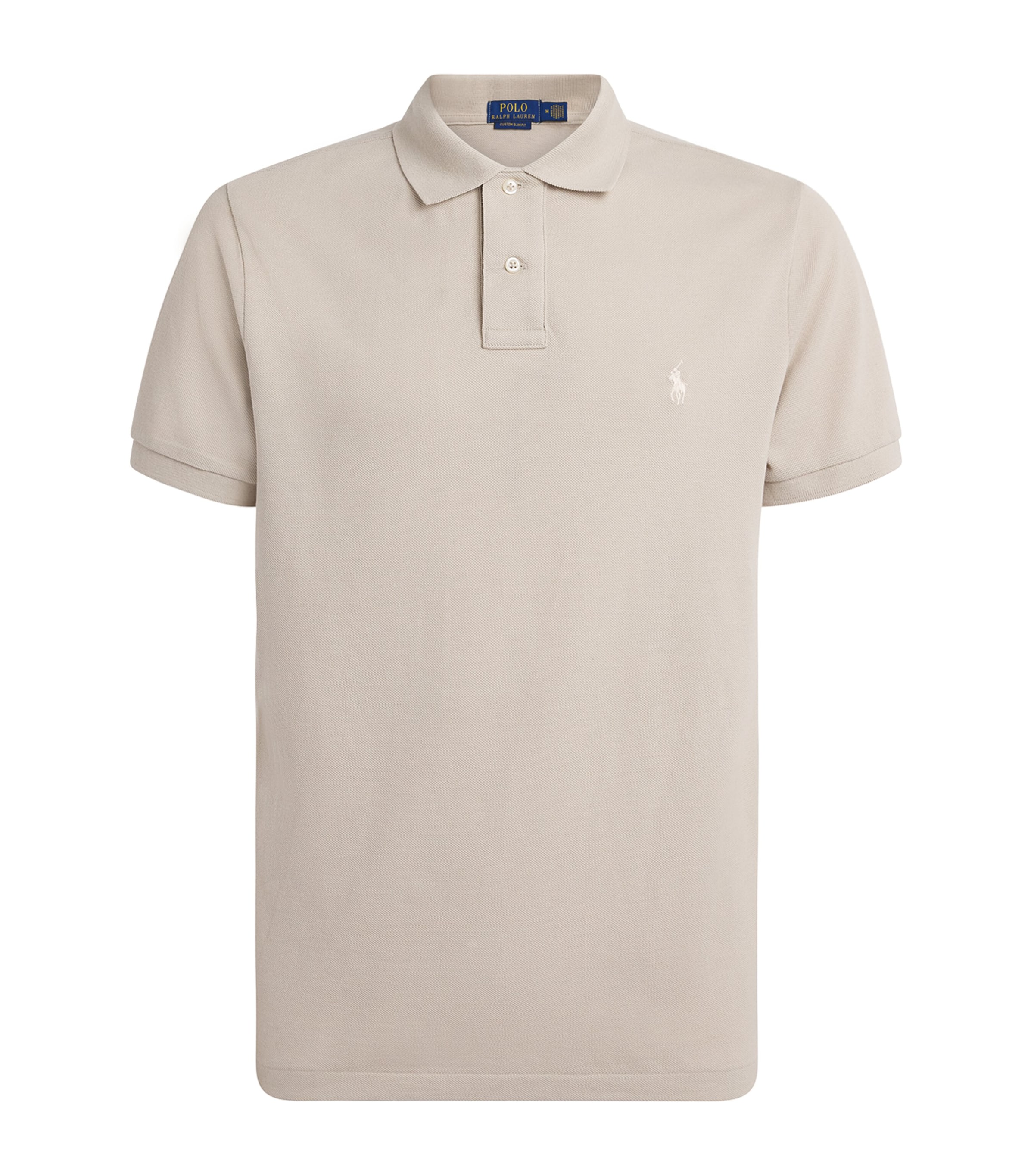 Polo Ralph Lauren Mens Cotton Mesh Polo Shirt Classic Stone Image 1