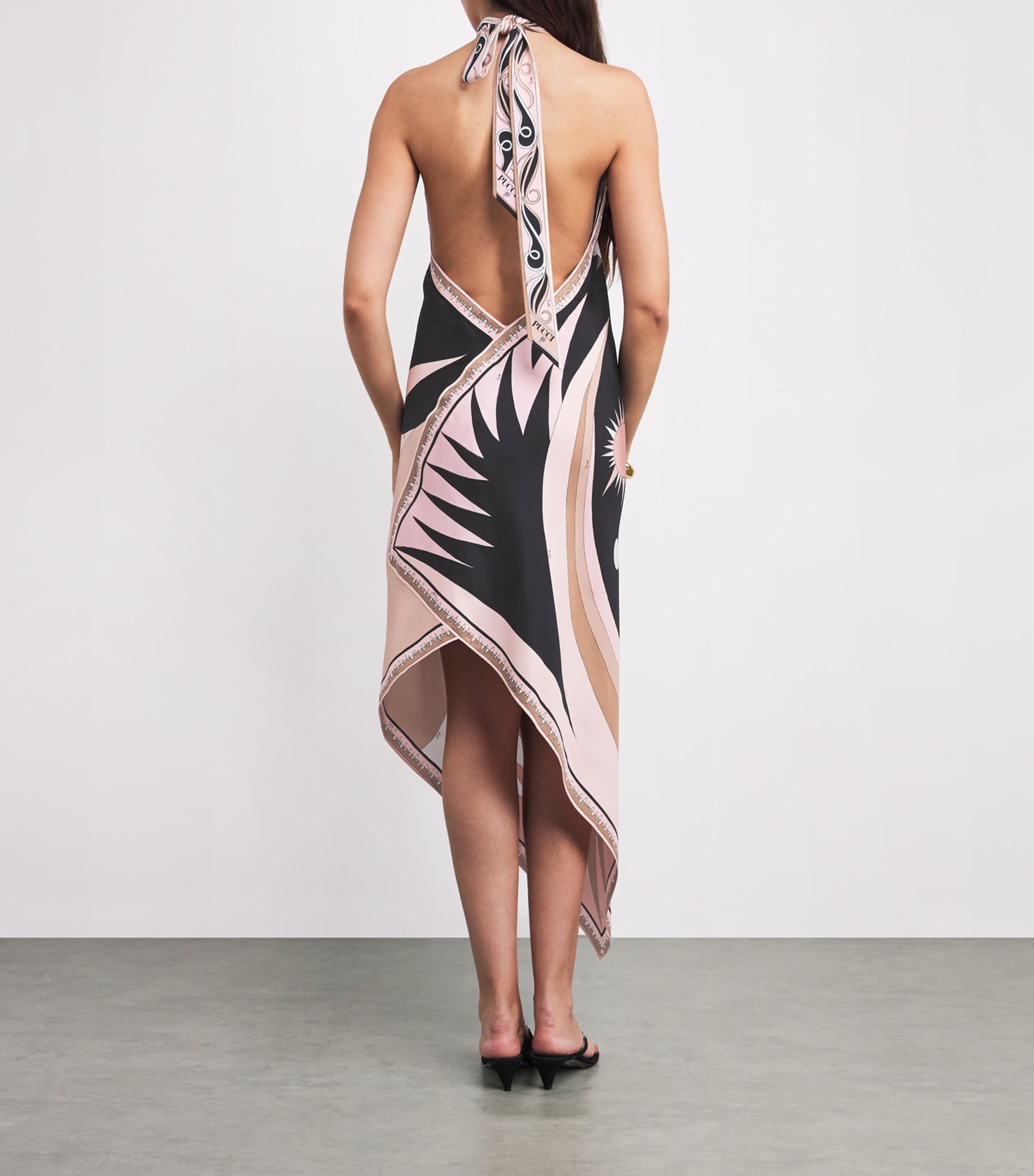 PUCCI Womens Silk Stella Midi Dress Nude Image 3
