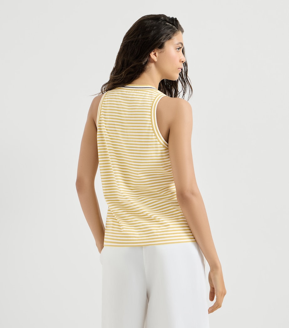 Brunello Cucinelli Womens Cotton Stripe Tank Top Image 5