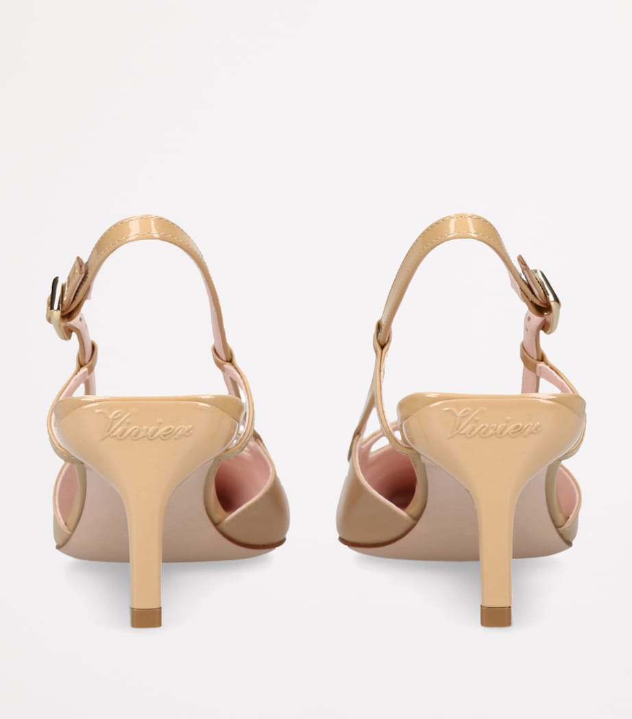 Mini Buckle Slingback Heels 55 TAN Image 2